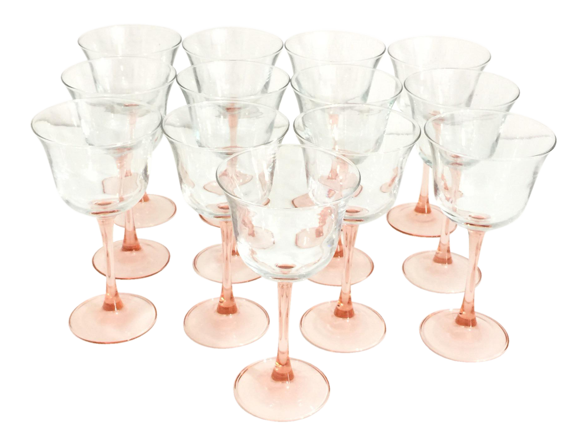 Blush Stemmed Wine Glasses Set of 13 Chairish