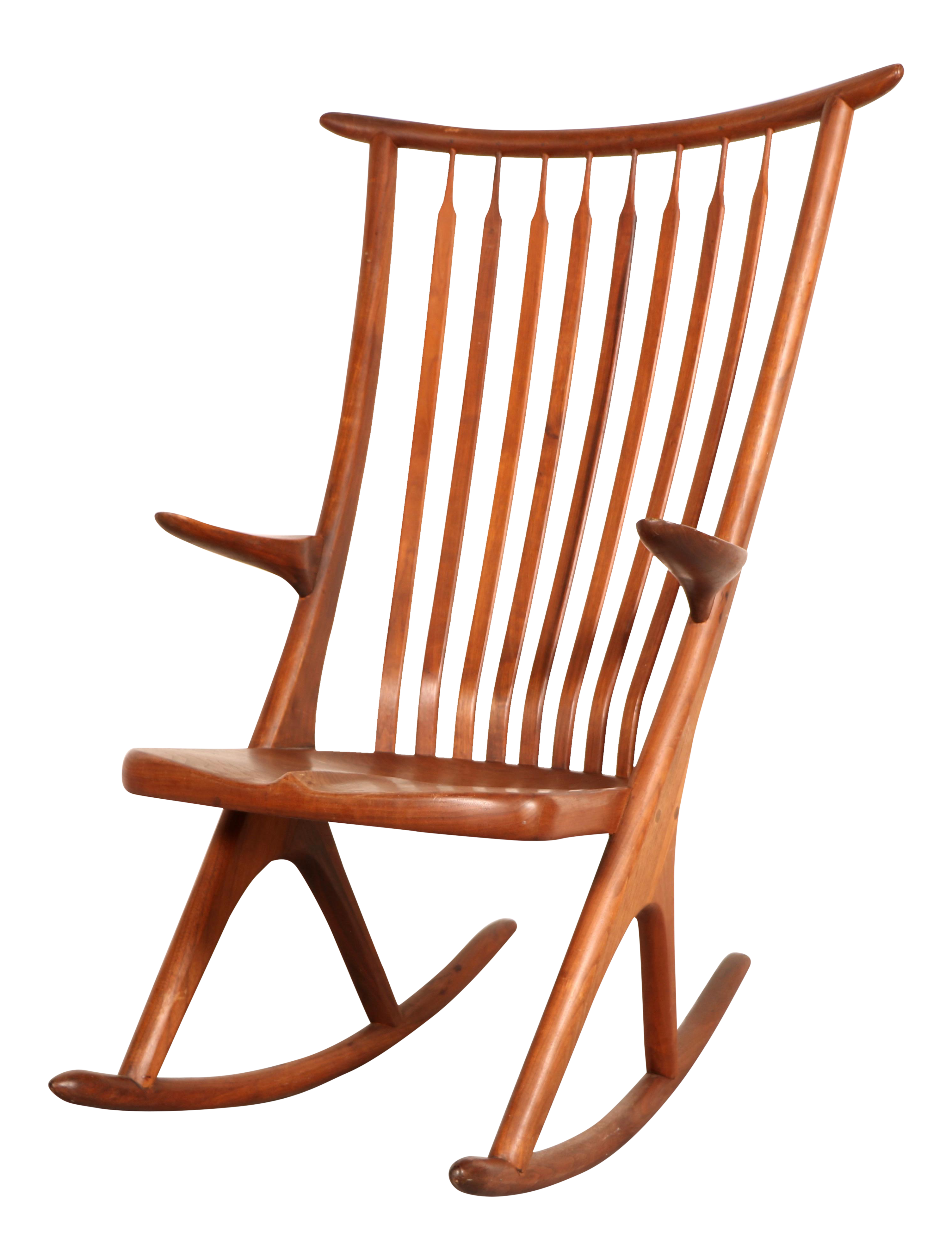 Mid-Century Modern Walnut Rocking Chair | Chairish