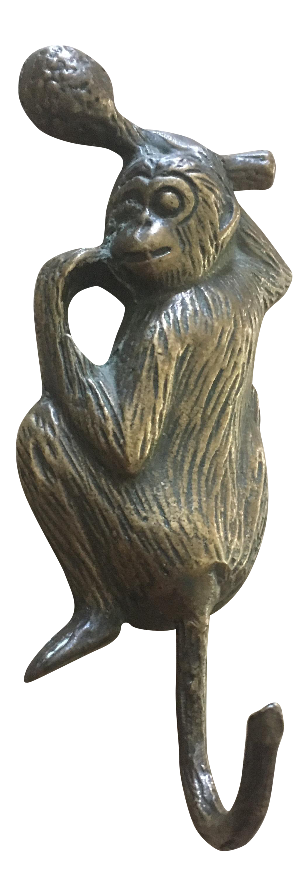 Vintage Solid Brass Monkey Wall Hook Chairish