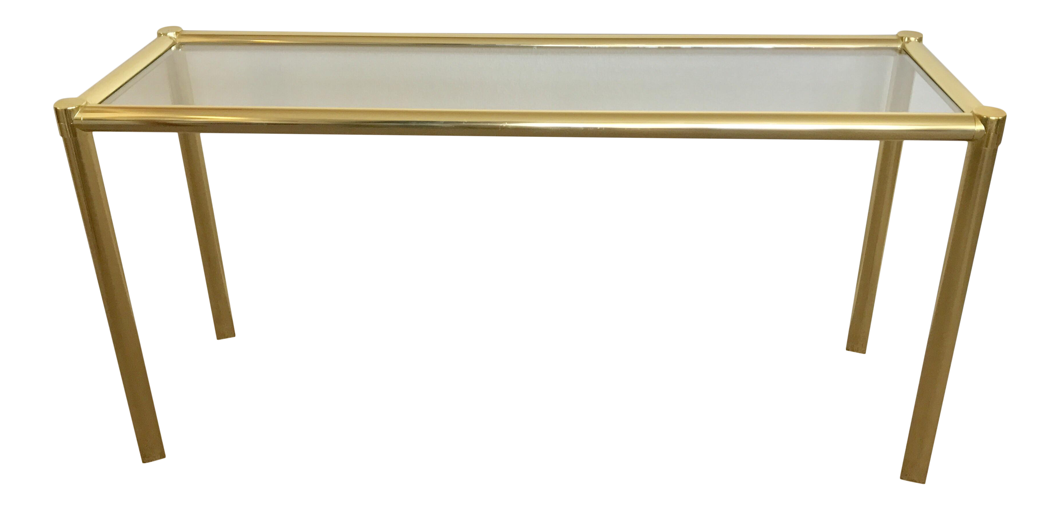 Baughman Style Brass & Glass Sofa Table Chairish