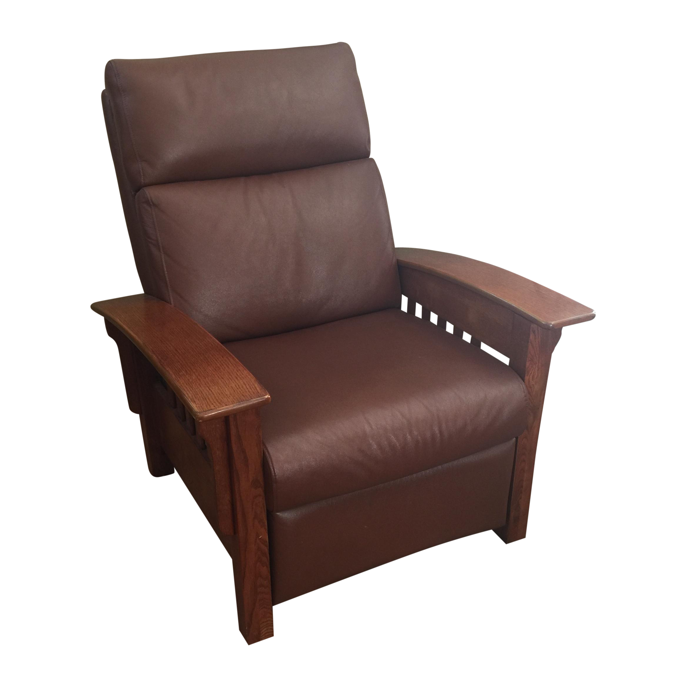 Broyhill Mission Style Brown Leather Chair 2447