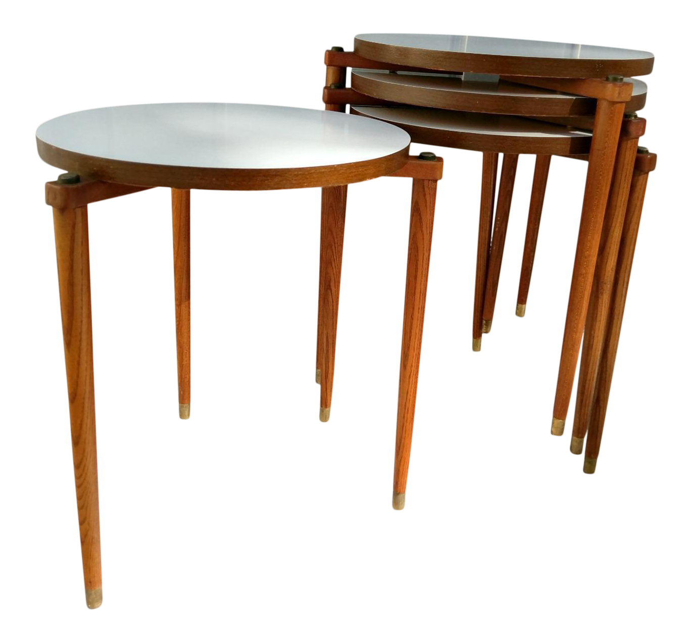 MidCentury Round Stacking Tables Set of 4 Chairish