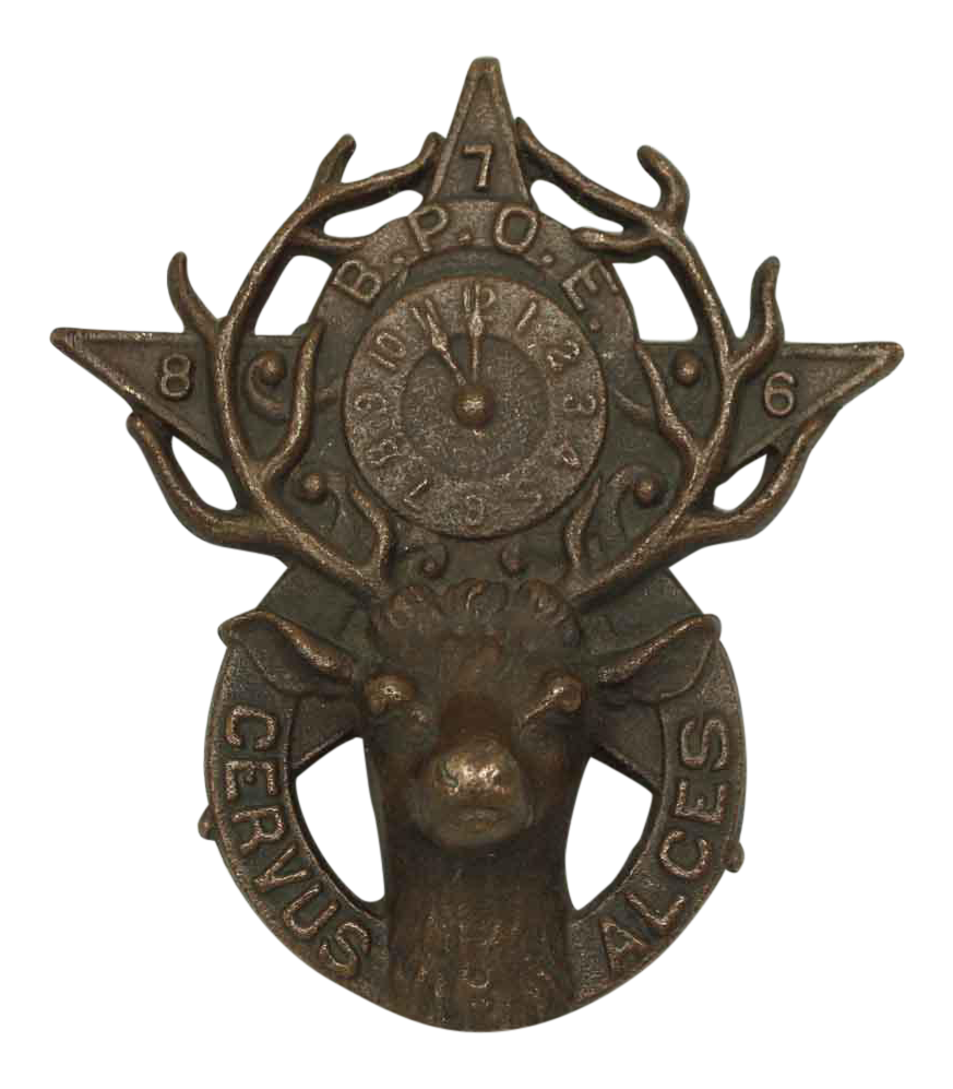 B.P.O.E. Bronze Deer Head Grave Marker Chairish