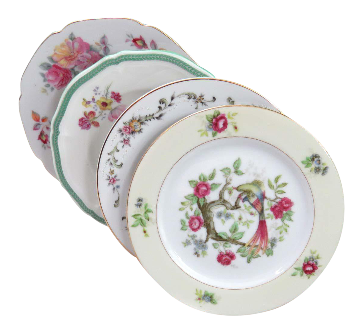 Vintage Mismatched China Bread Plates Set of 4 Chairish