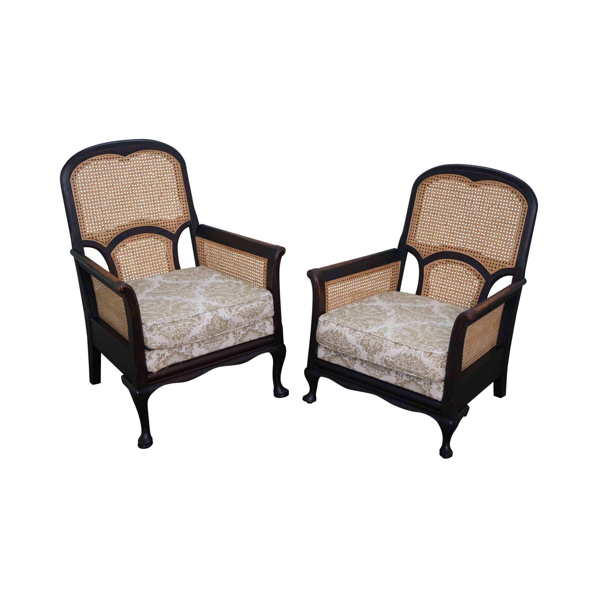 Antique Walnut His & Hers Lounge Chairs A Pair Chairish