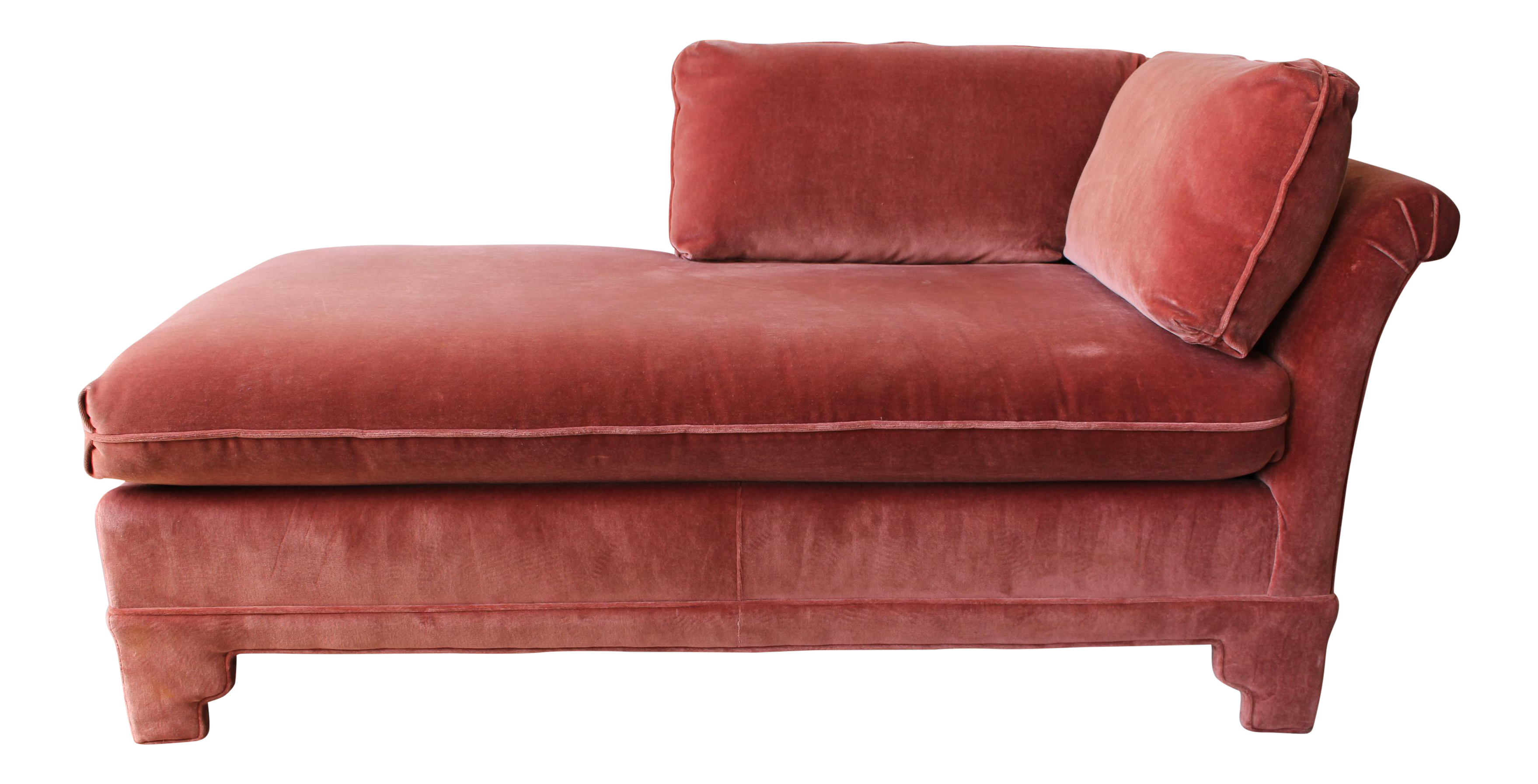 American of Martinsville Velvet Chaise Lounge Chairish