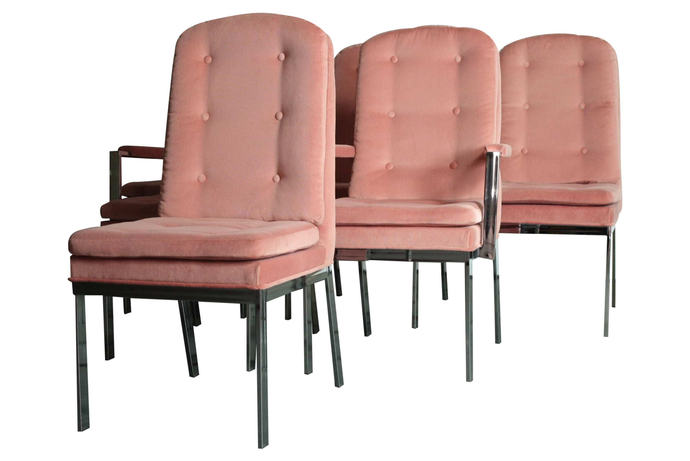 Milo Baughman for DIA Blush Dining Chairs S/6 Chairish