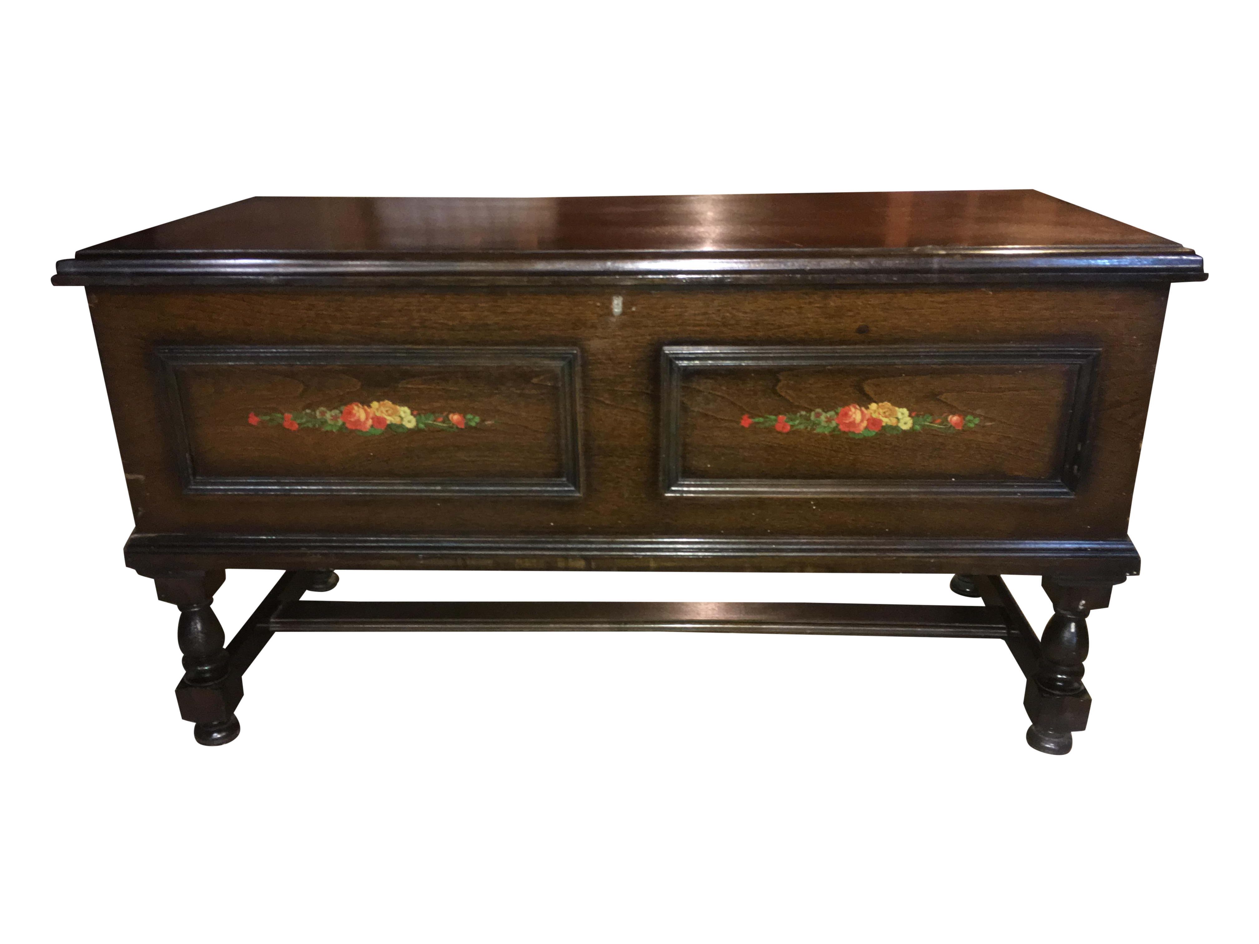 Antique Walnut Cedar Chest by E. R. Roos Co Chairish