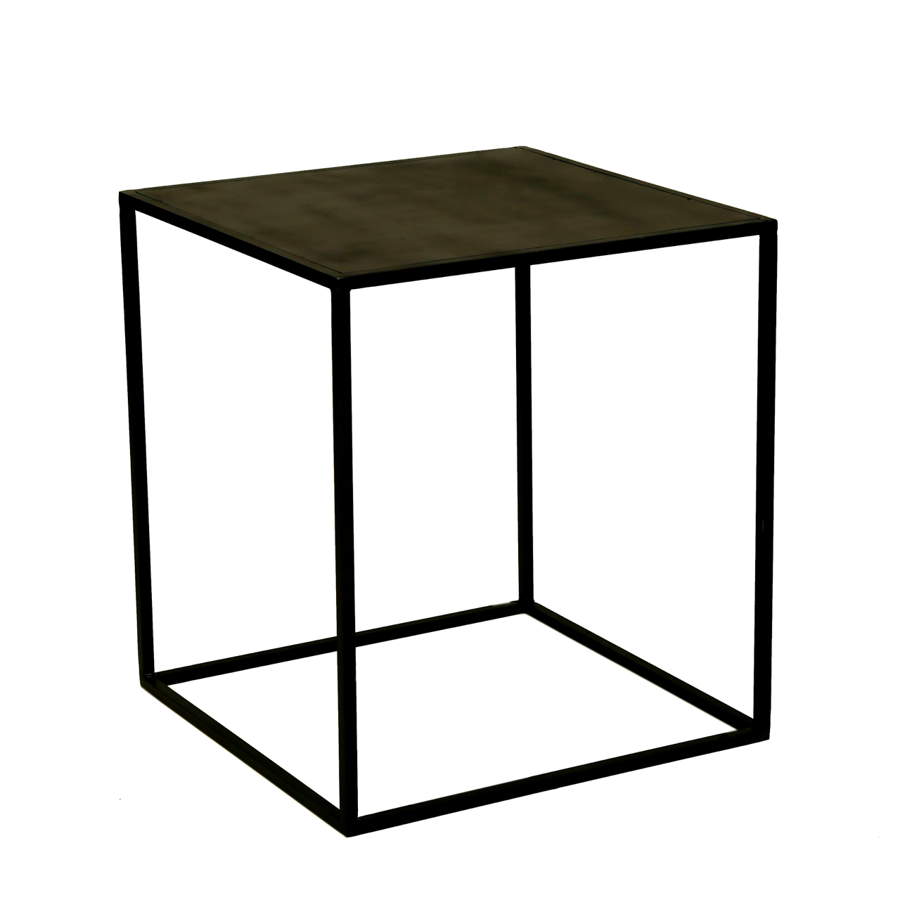Cube Powder Coated Metal Side Table Chairish