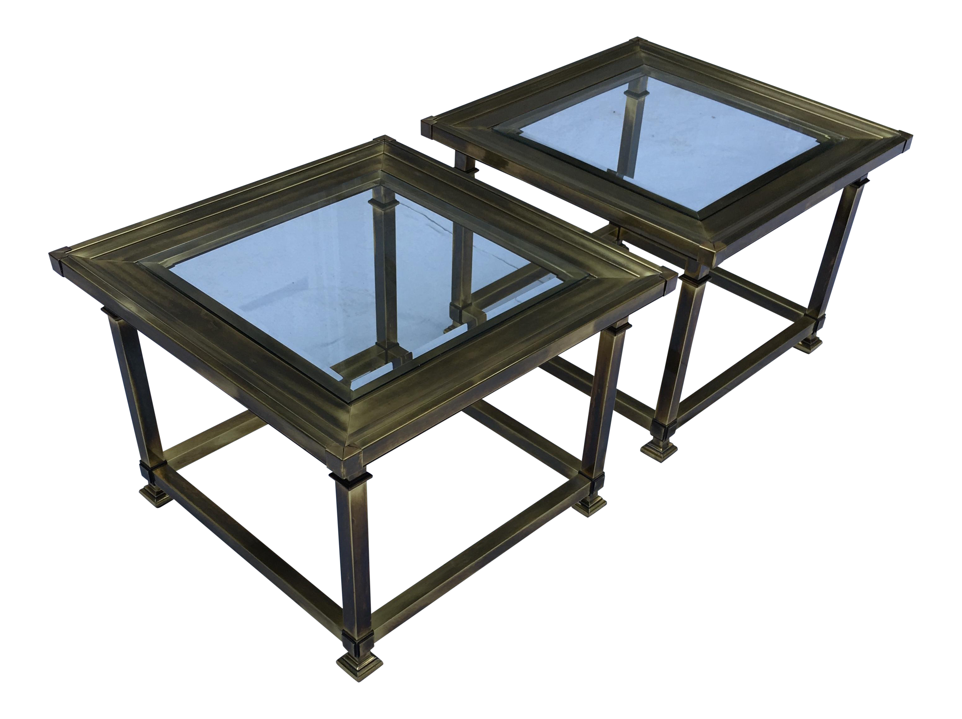 Brass PictureFrame Side Tables by Mastercraft Pair Chairish