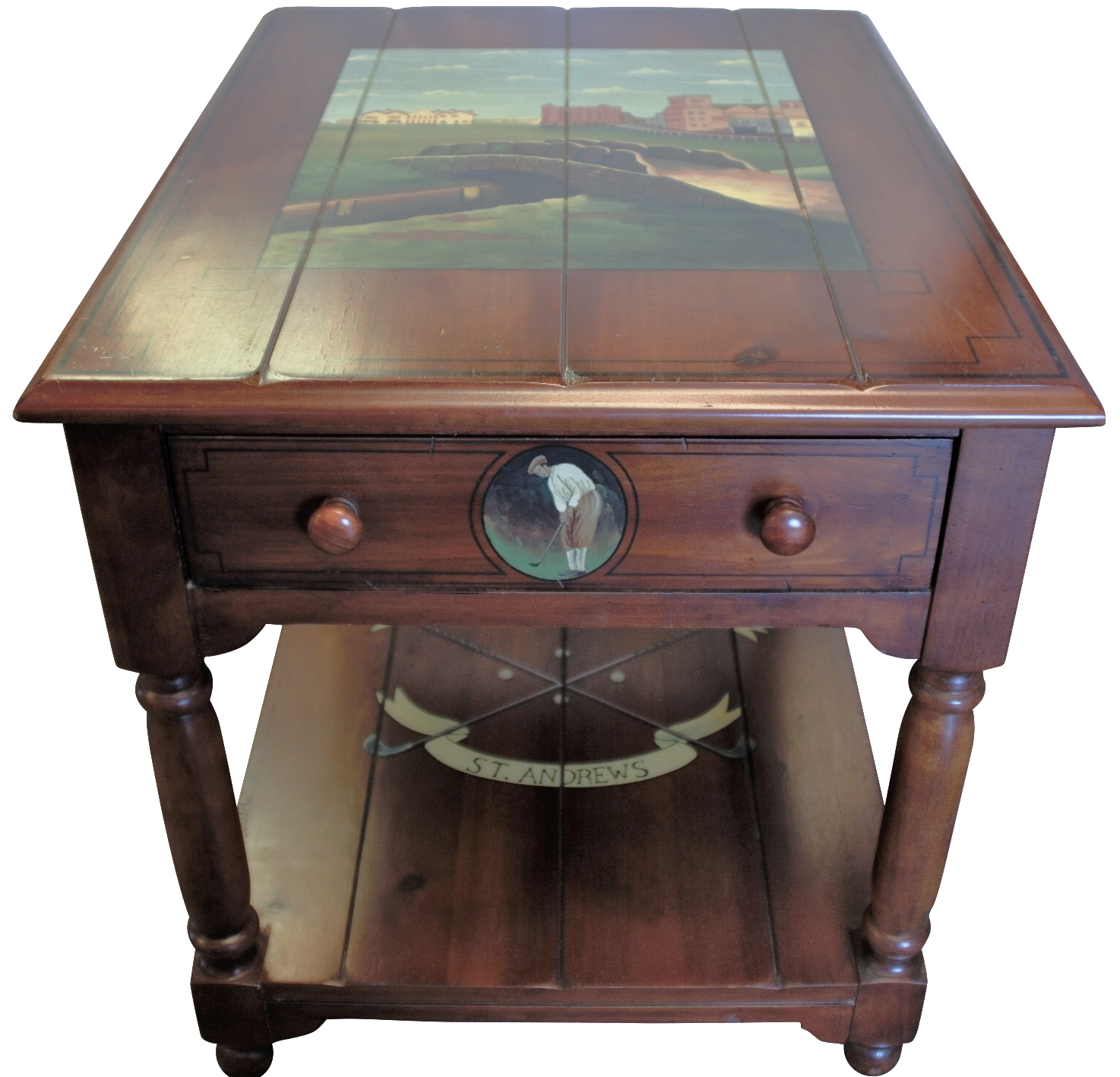 St. Andrews "Ireland" Golf Club Side Table | Chairish