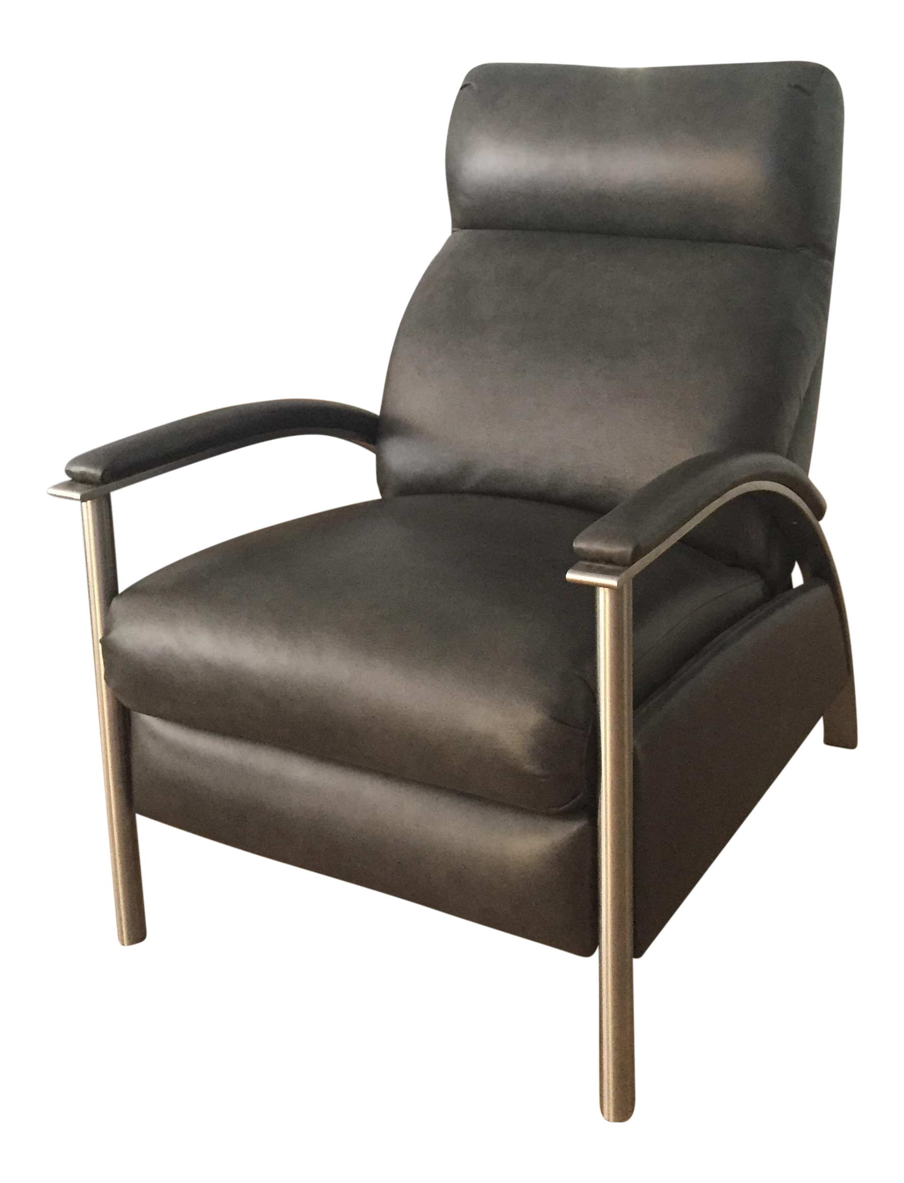 Modern Ethan Allen Black Leather Recliner Chairish