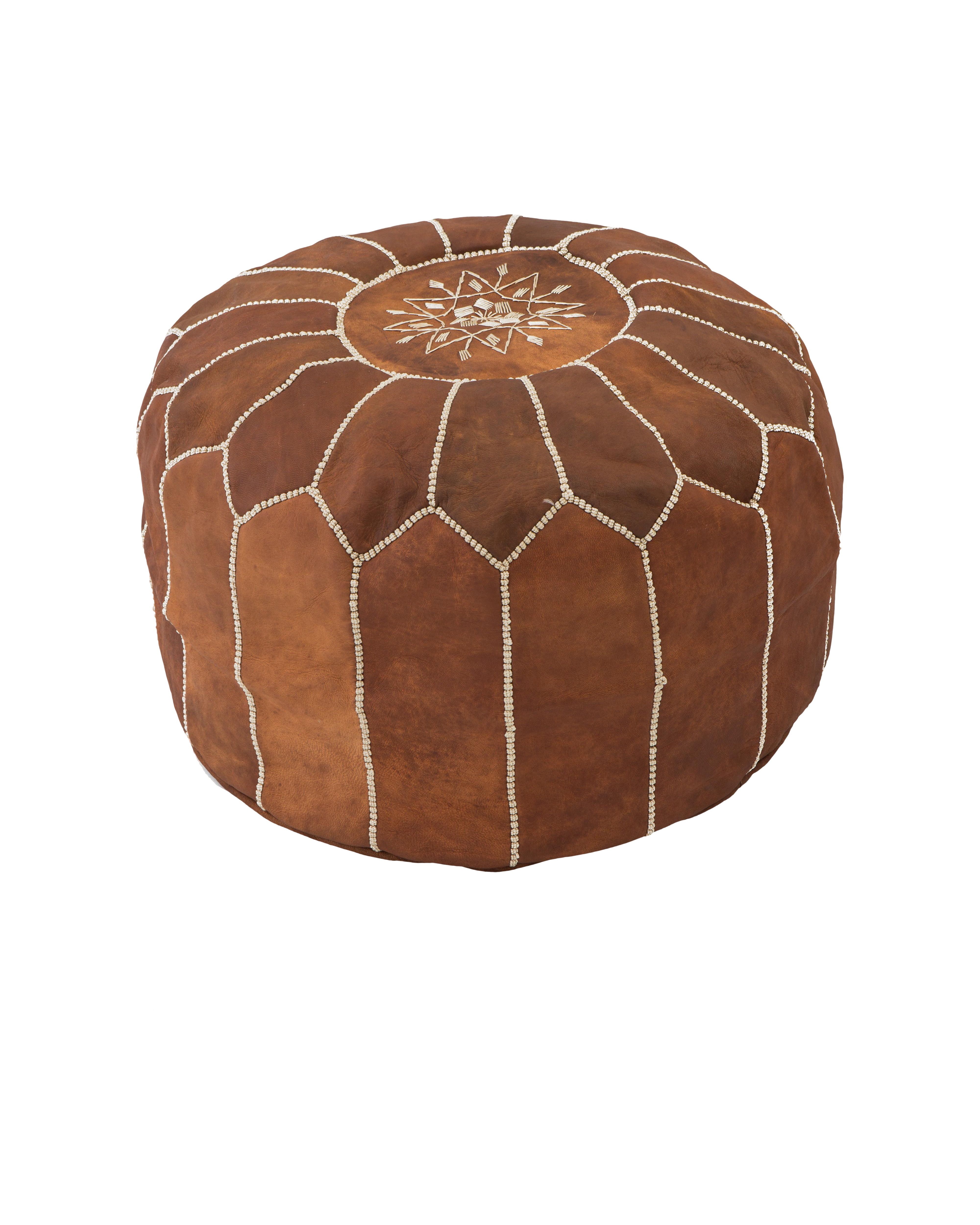 Moroccan Leather Pouf Ottoman Chairish