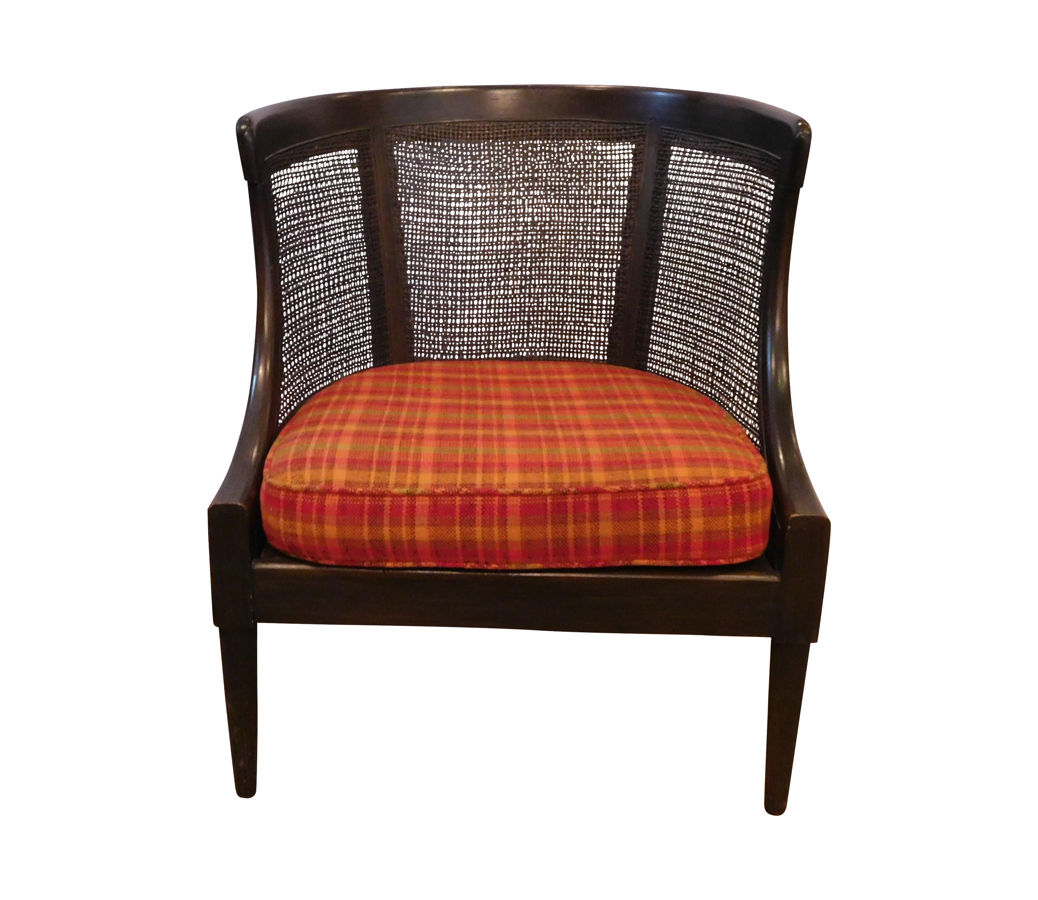 Vintage Wicker Barrel Back Accent Chair | Chairish