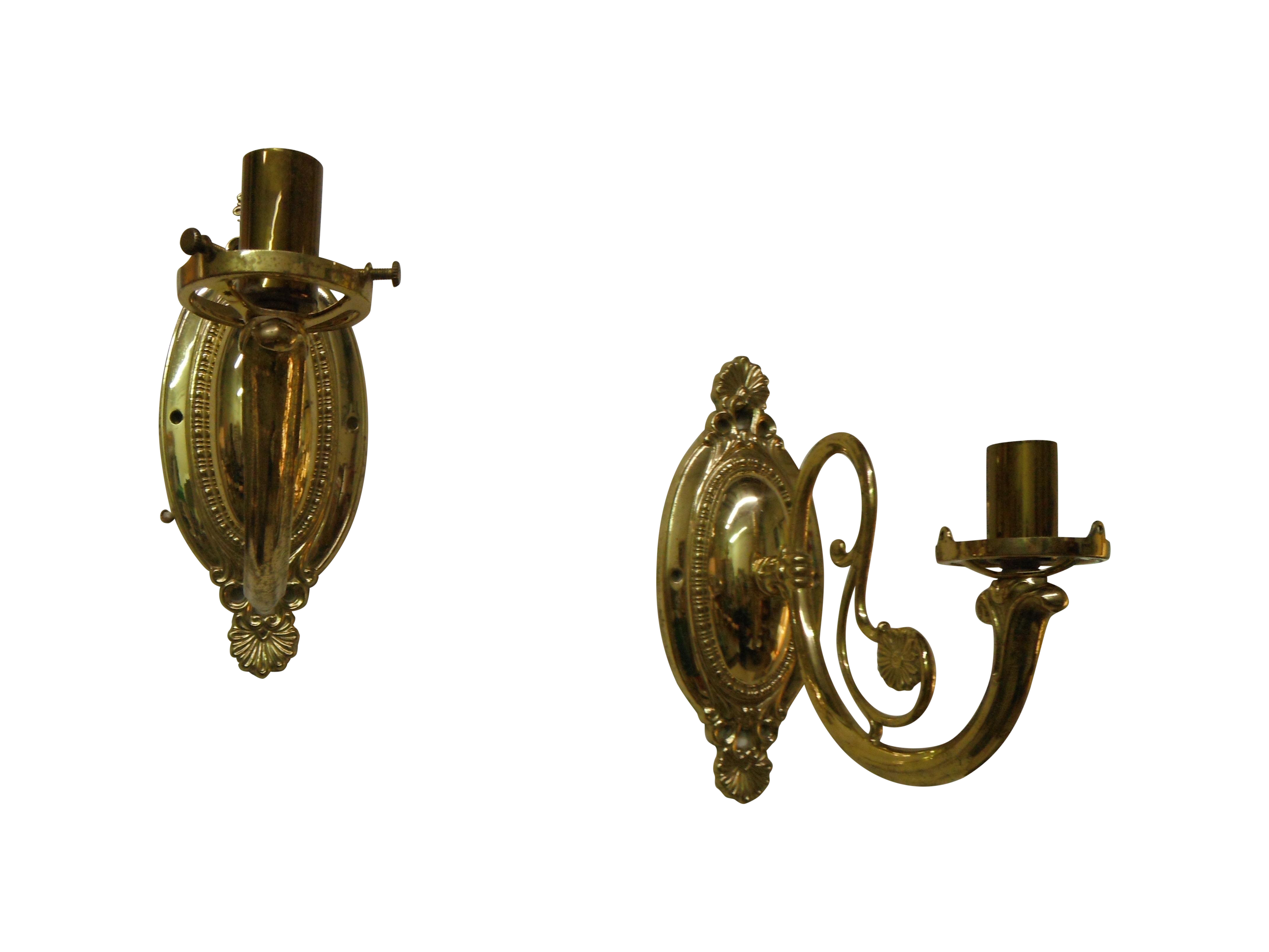 Vintage Brass Electric Wall Sconces - Pair Chairish