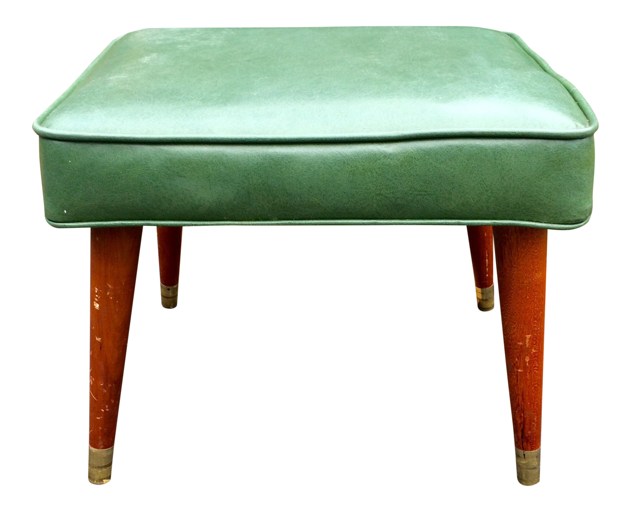 Green Mid-Century Modern Ottoman | Chairish