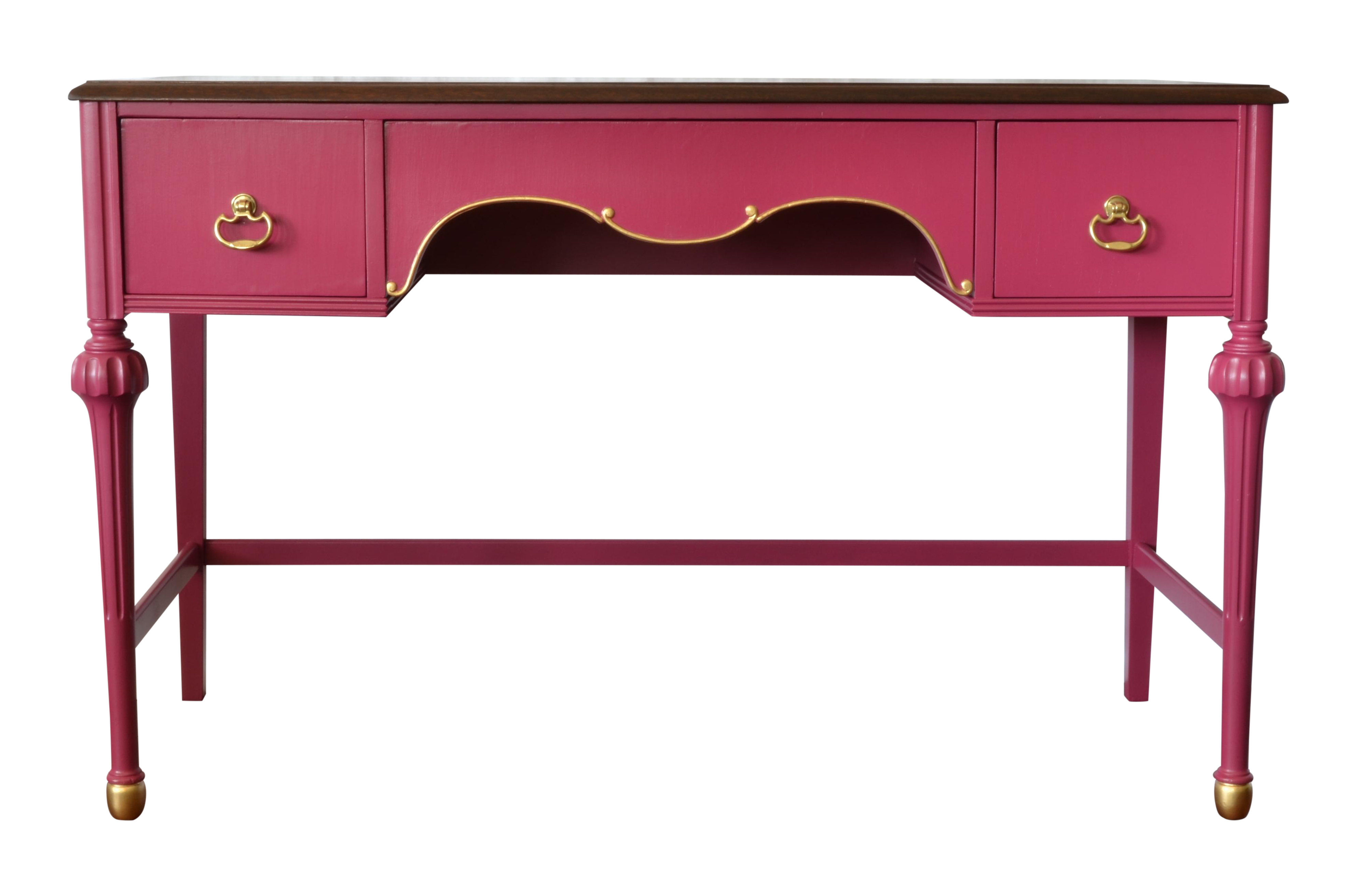 Pink Antique Mahogany Writing Desk Vanity Gold Chairish