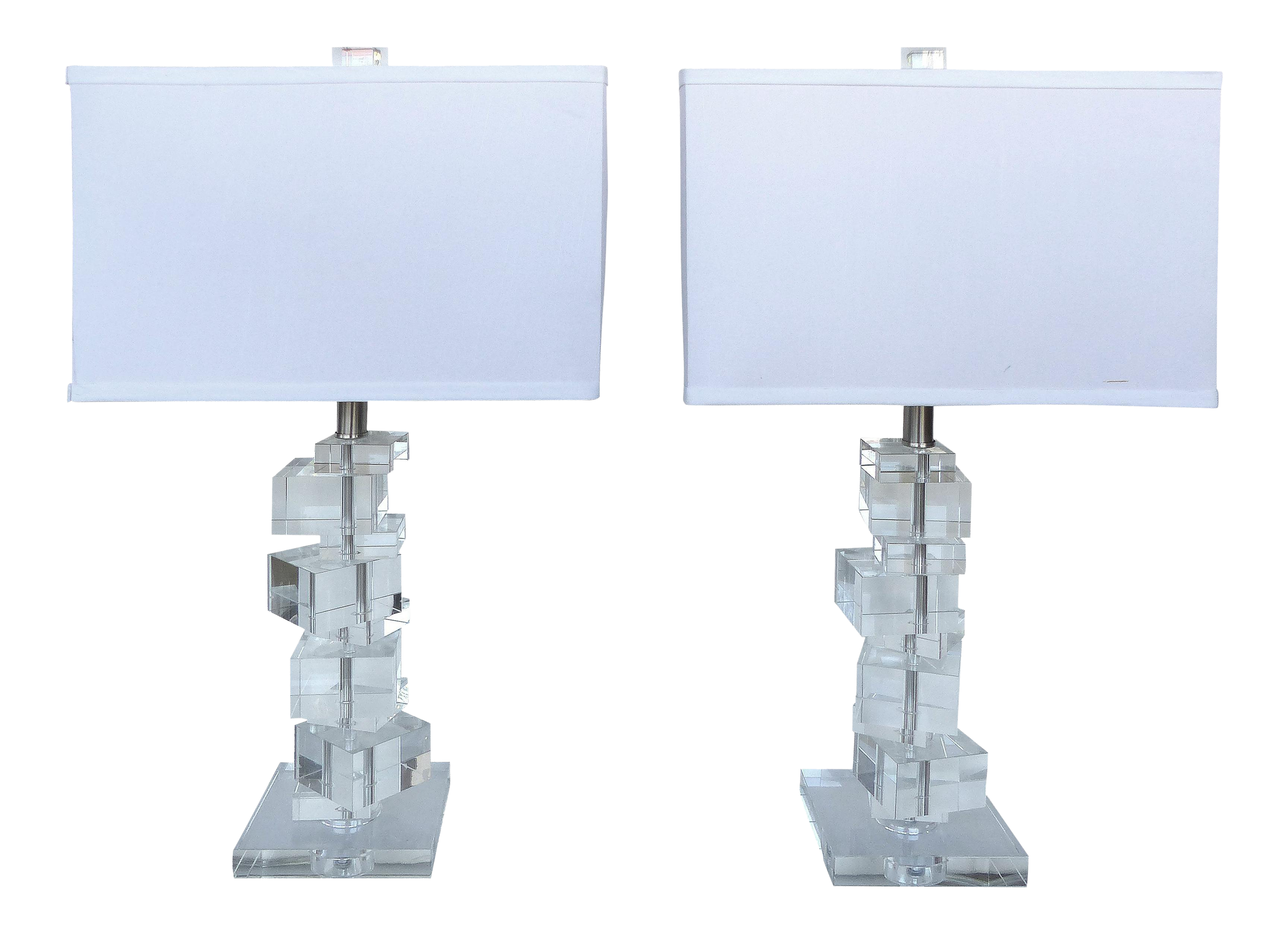 Stacked Crystal Table Lamps A Pair Chairish