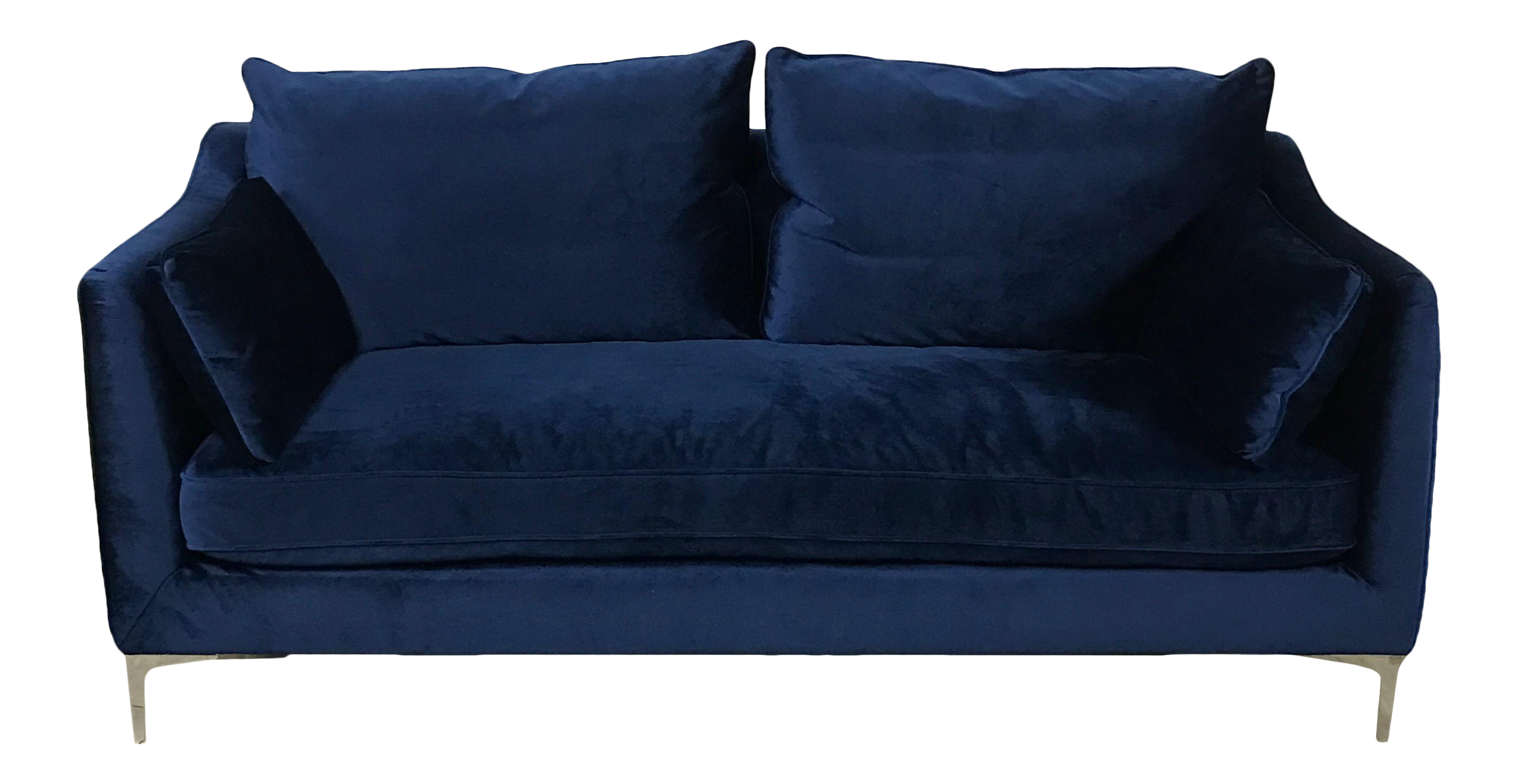 Royal Blue Velvet Sofa | Chairish