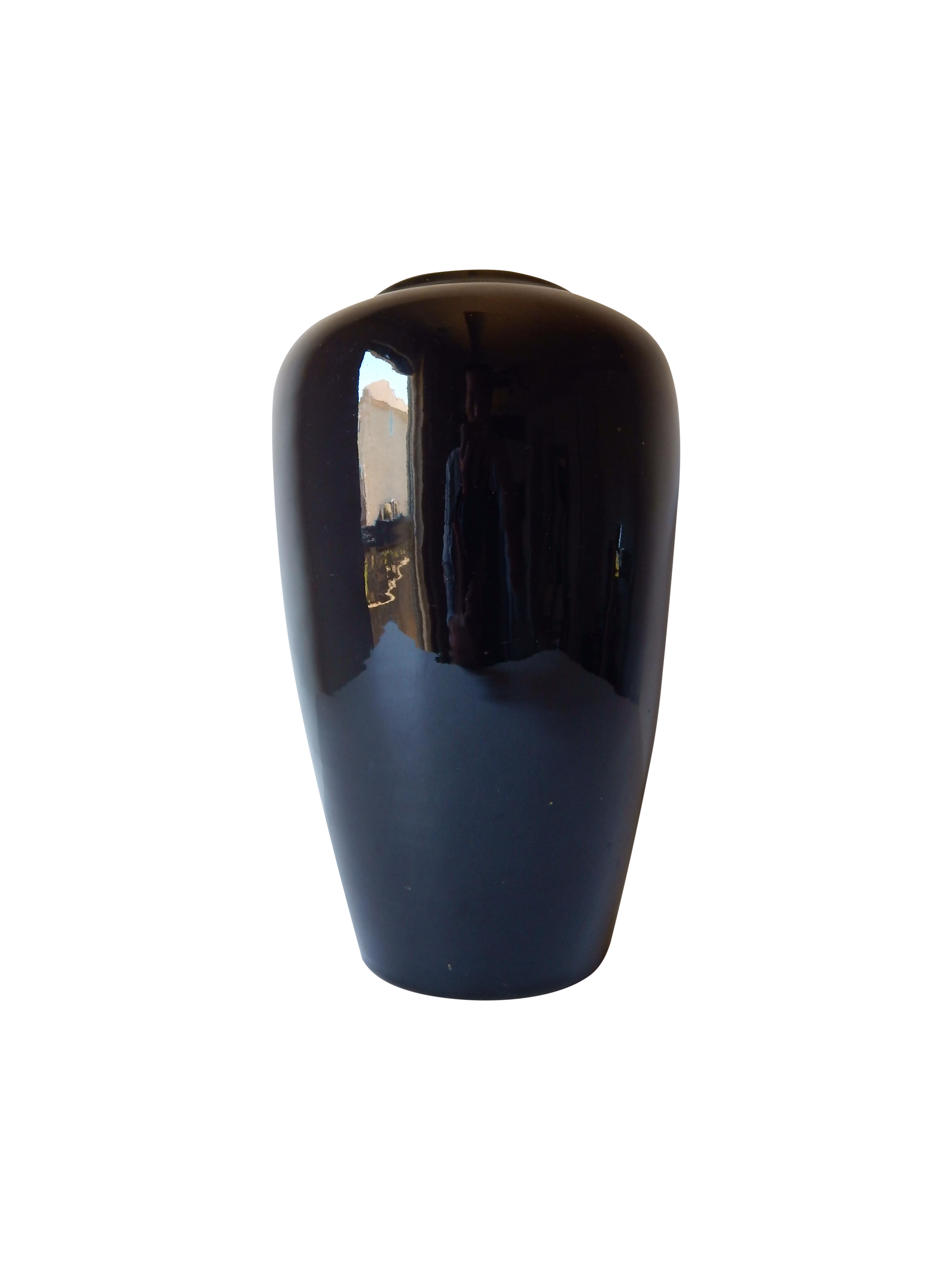 Vintage Black Ceramic Vase Chairish