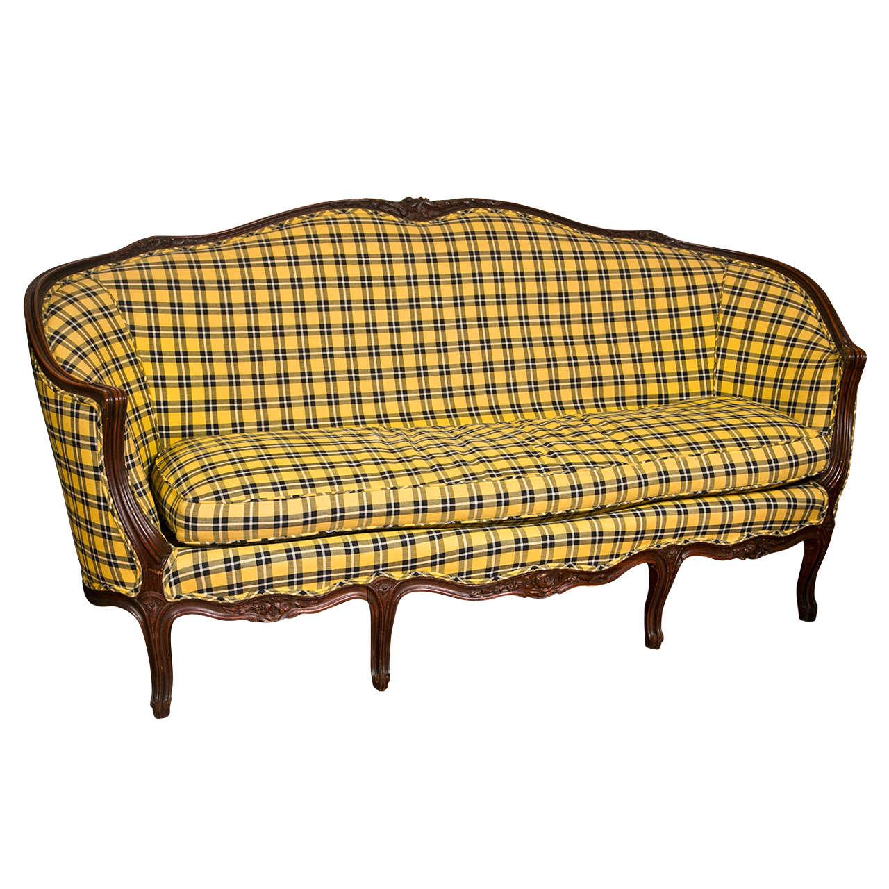 Louis XVStyle Settee in Ralph Lauren Plaid Chairish