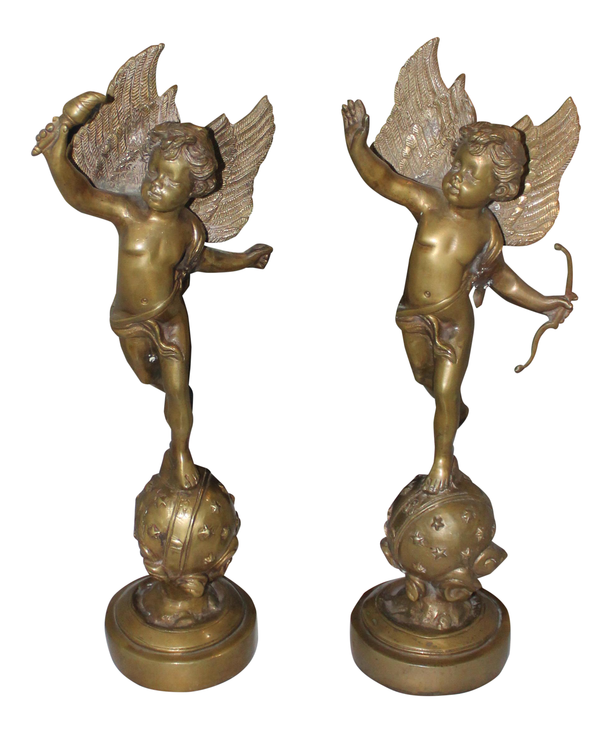 Vintage Brass Angel Cherub Statues A Pair Chairish