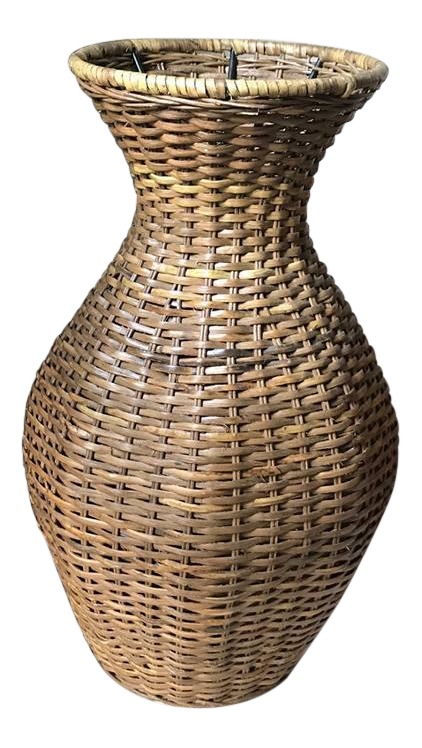 Vintage Rattan  Vase  Chairish