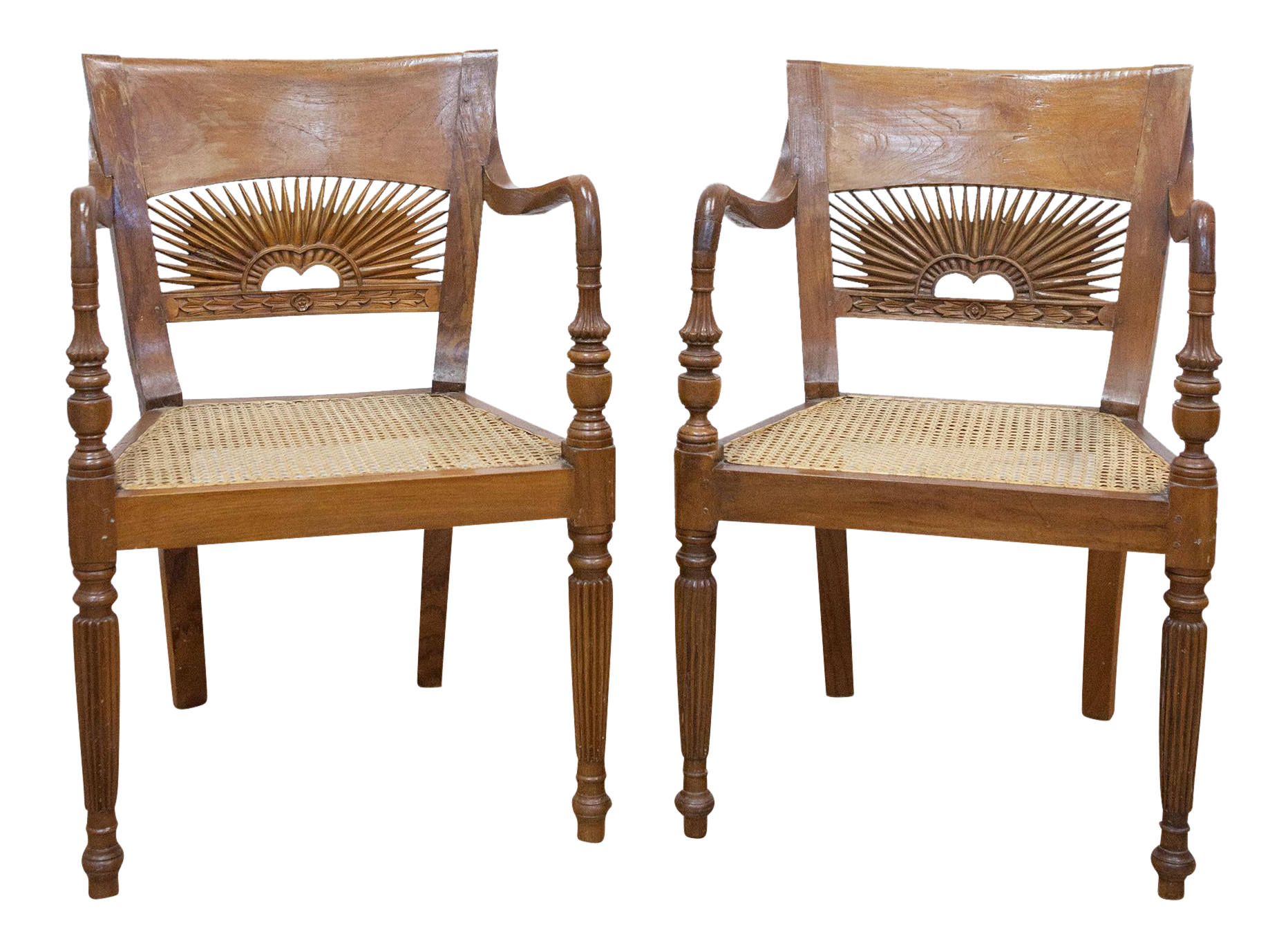 Vintage Teak & Cane Chairs A Pair Chairish