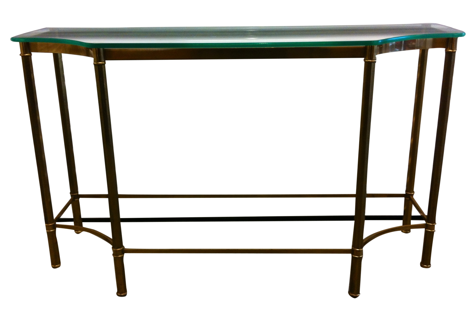 Vintage Brass Console Table With Glass Top Chairish