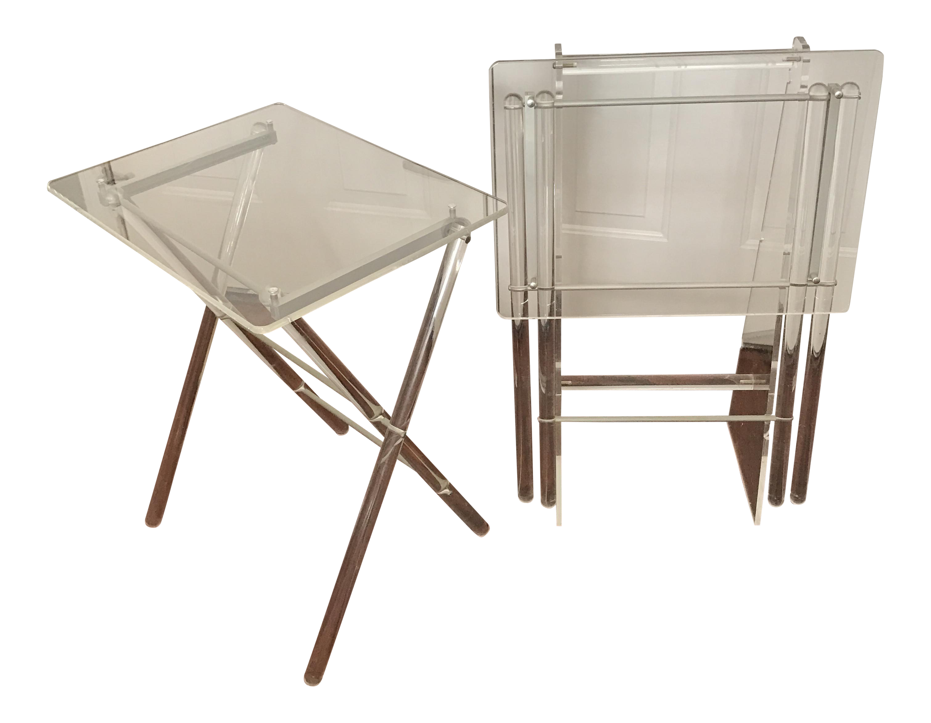 MidCentury Lucite TV Tray Tables & Stand Chairish