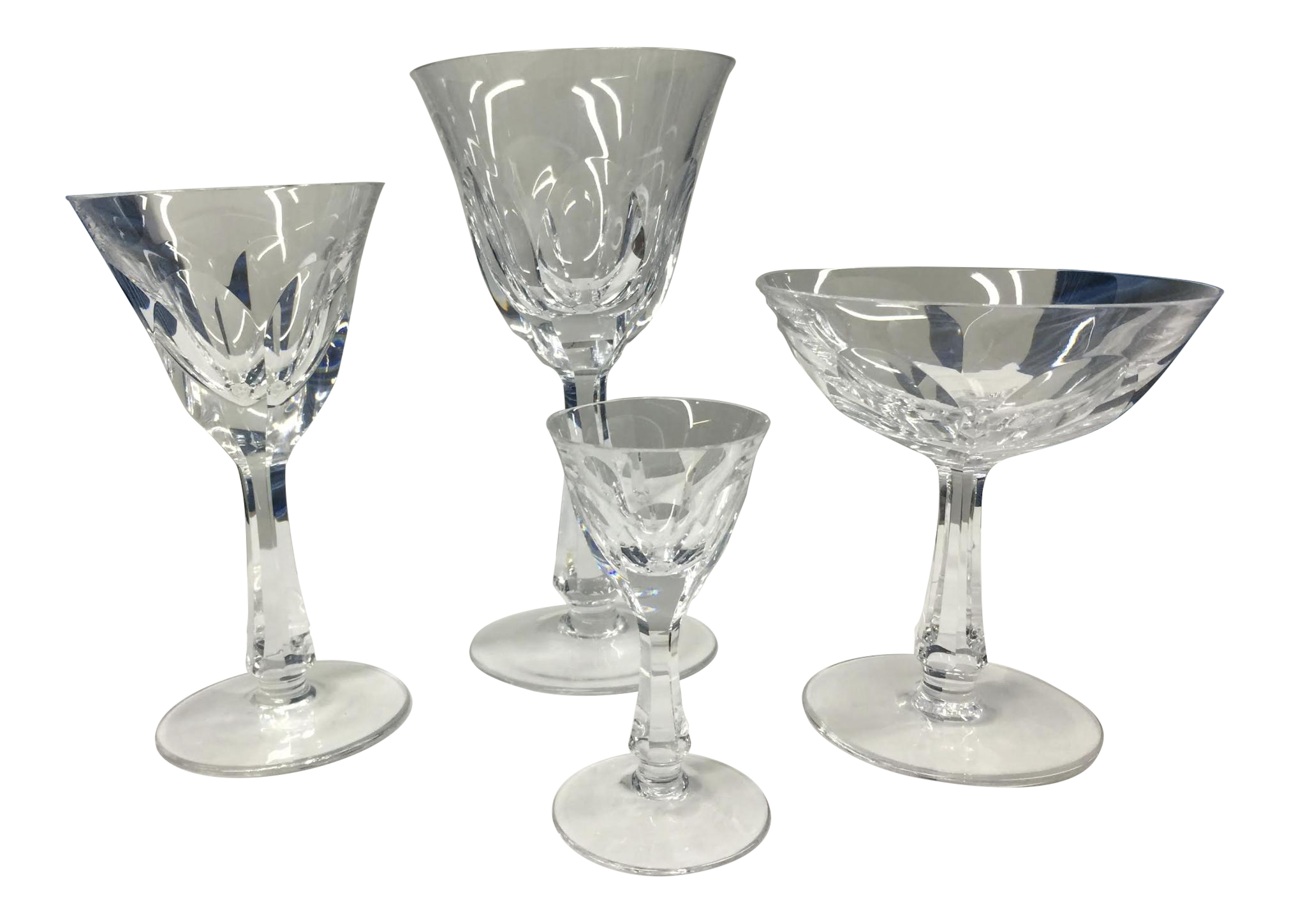 4 Types of Crystal Stemware Glasses Set 48 Total Chairish