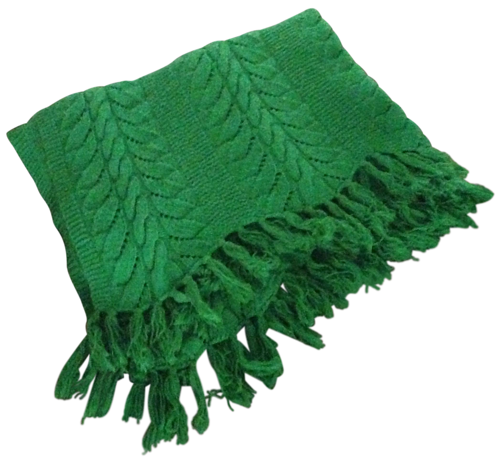 Colorful Knitted Throw Blanket in Emerald Green by ...