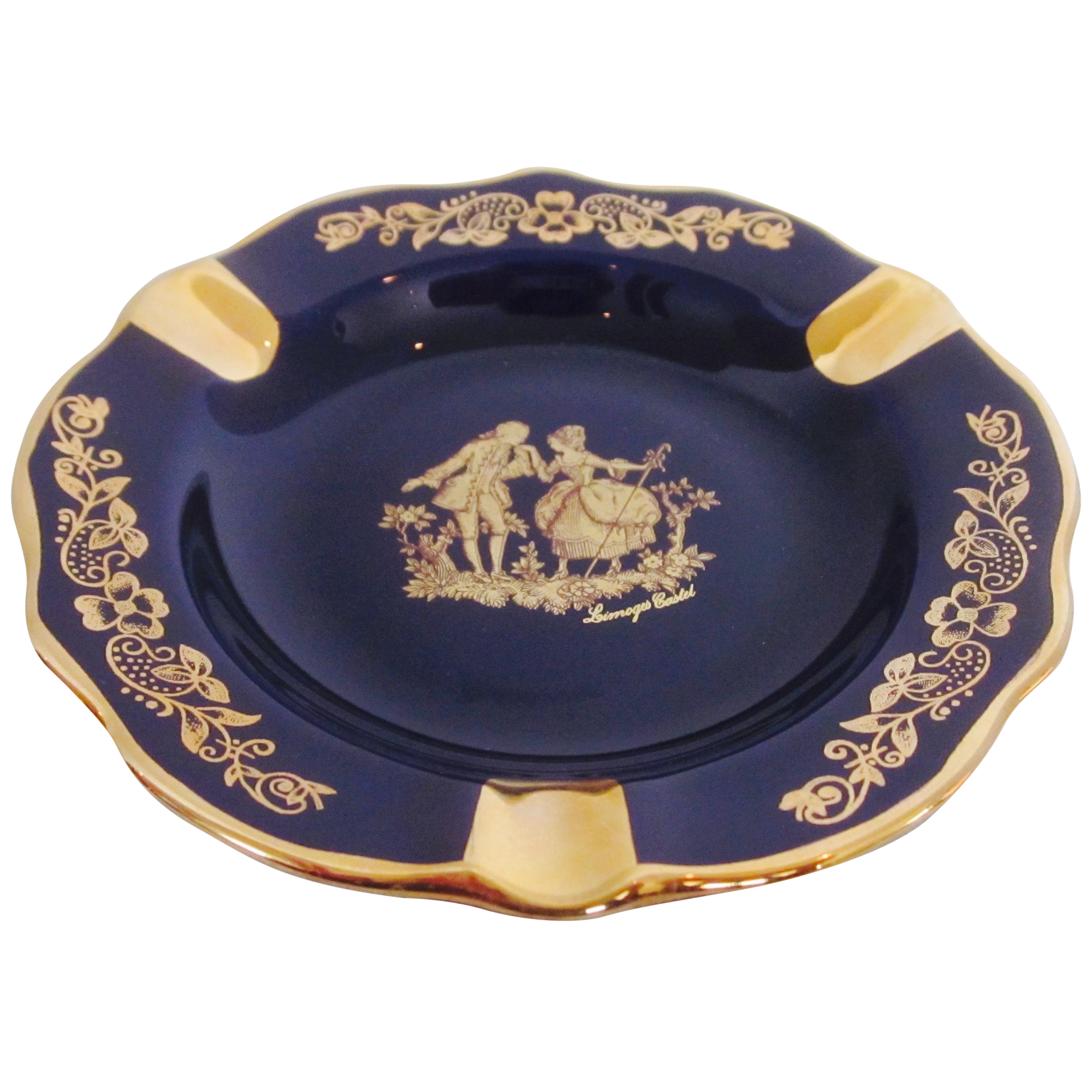 French Limoges Ashtray Dish 22k Gold Chairish