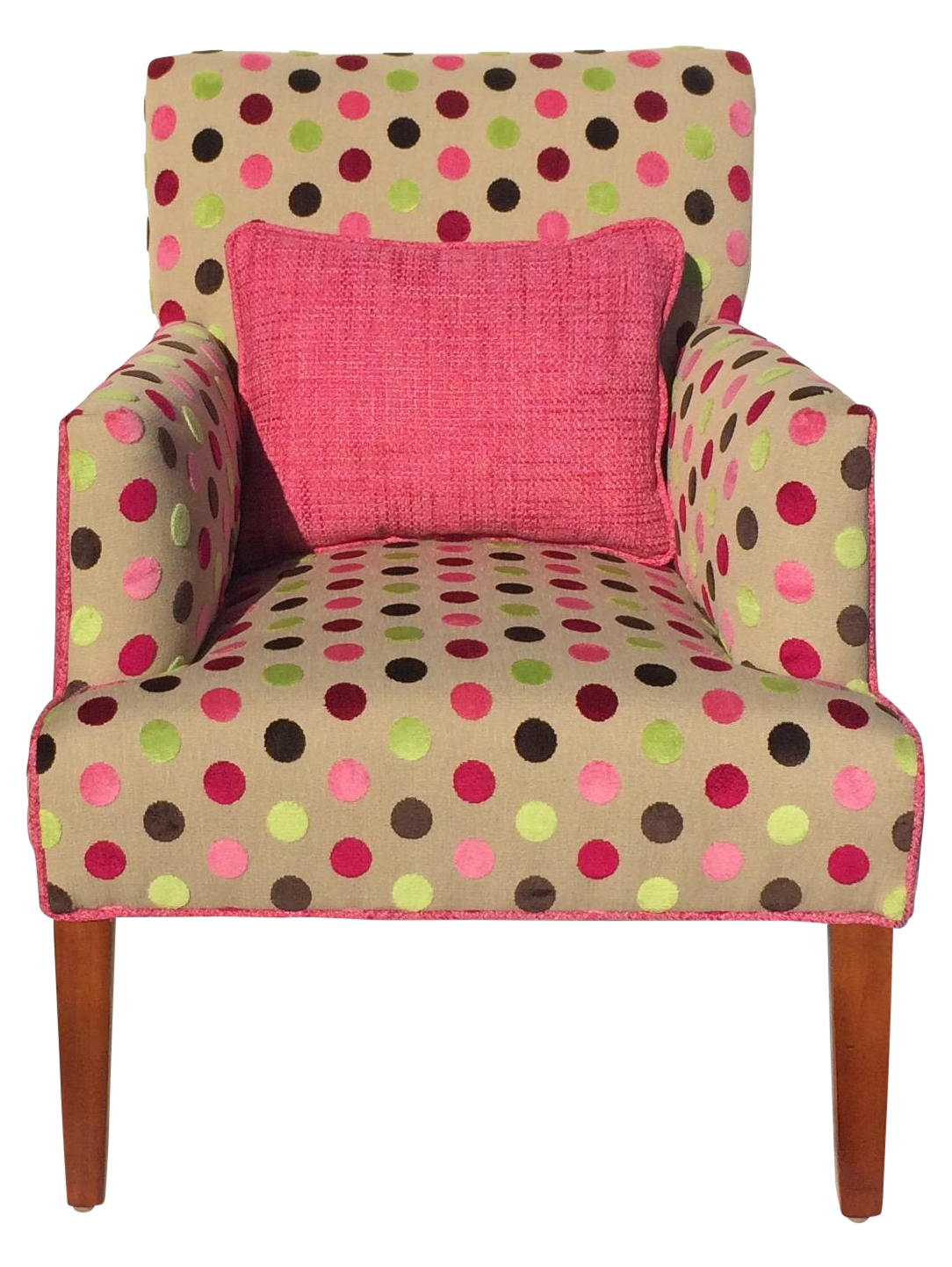 Pink Chenille Polka Dot Upholstered Chair Chairish