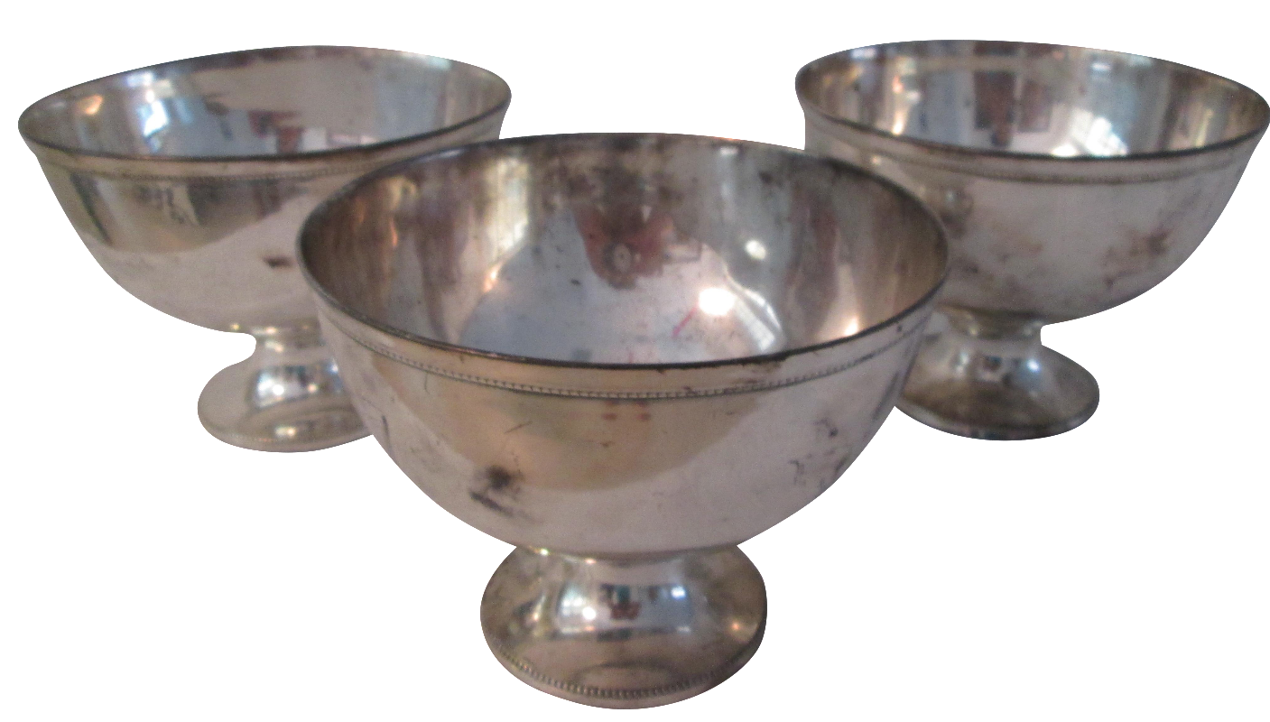 Indian SilverPlate Footed Bowls Set of 3 Chairish