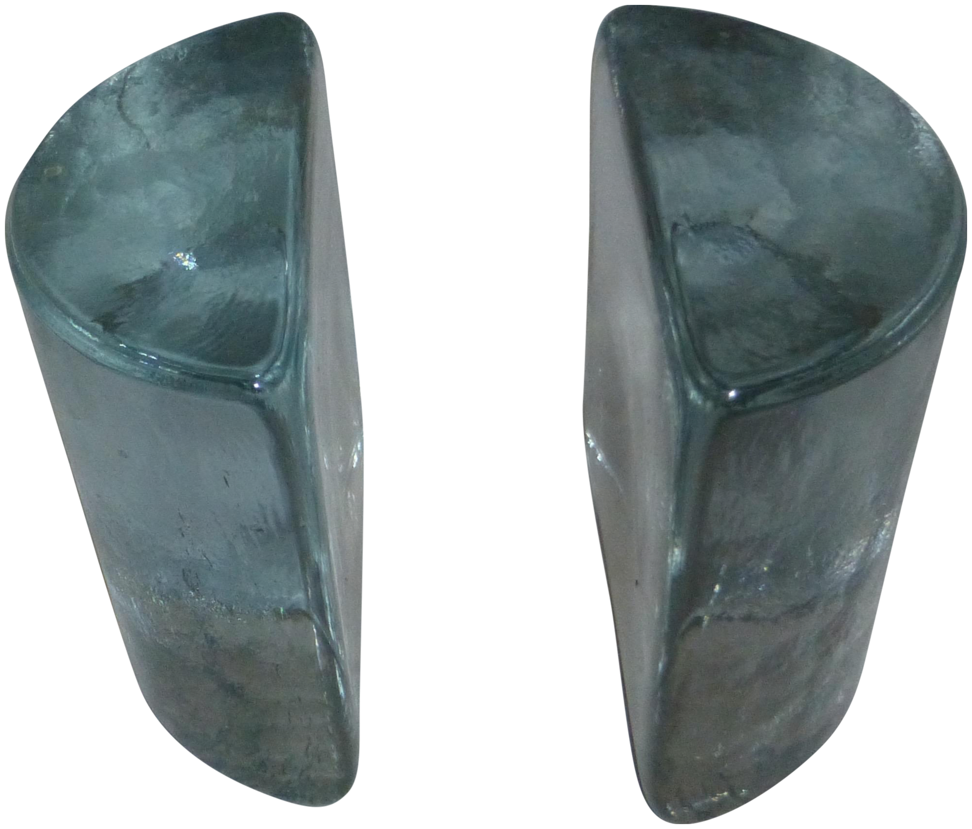 MidCentury Heavy Glass Book Ends A Pair Chairish