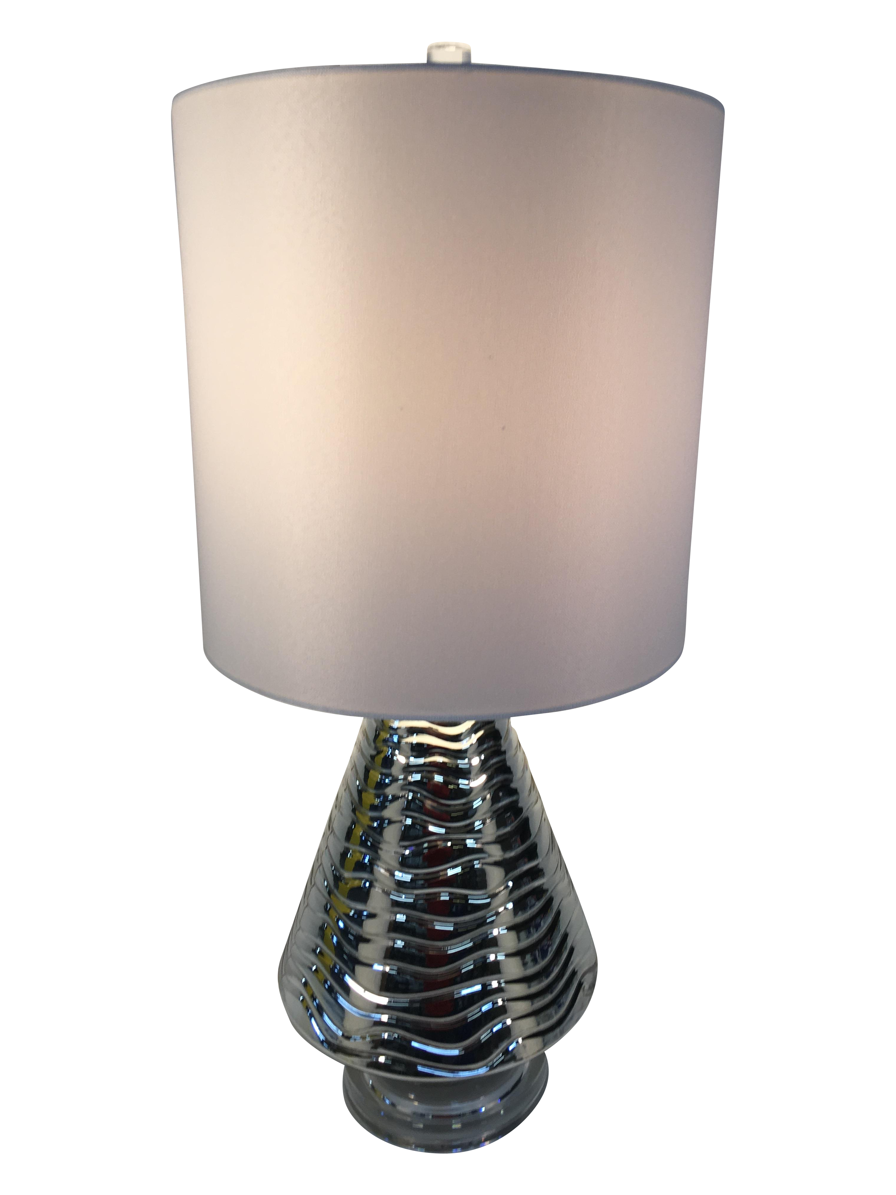 Silver Wavy Glass Lamp Chairish