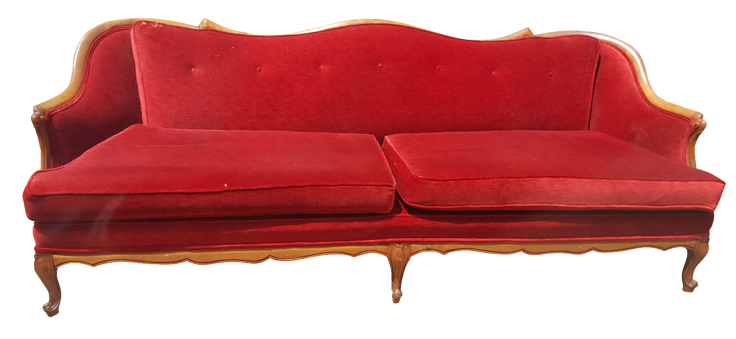 Vintage French Provincial Red Velvet Sofa Chairish