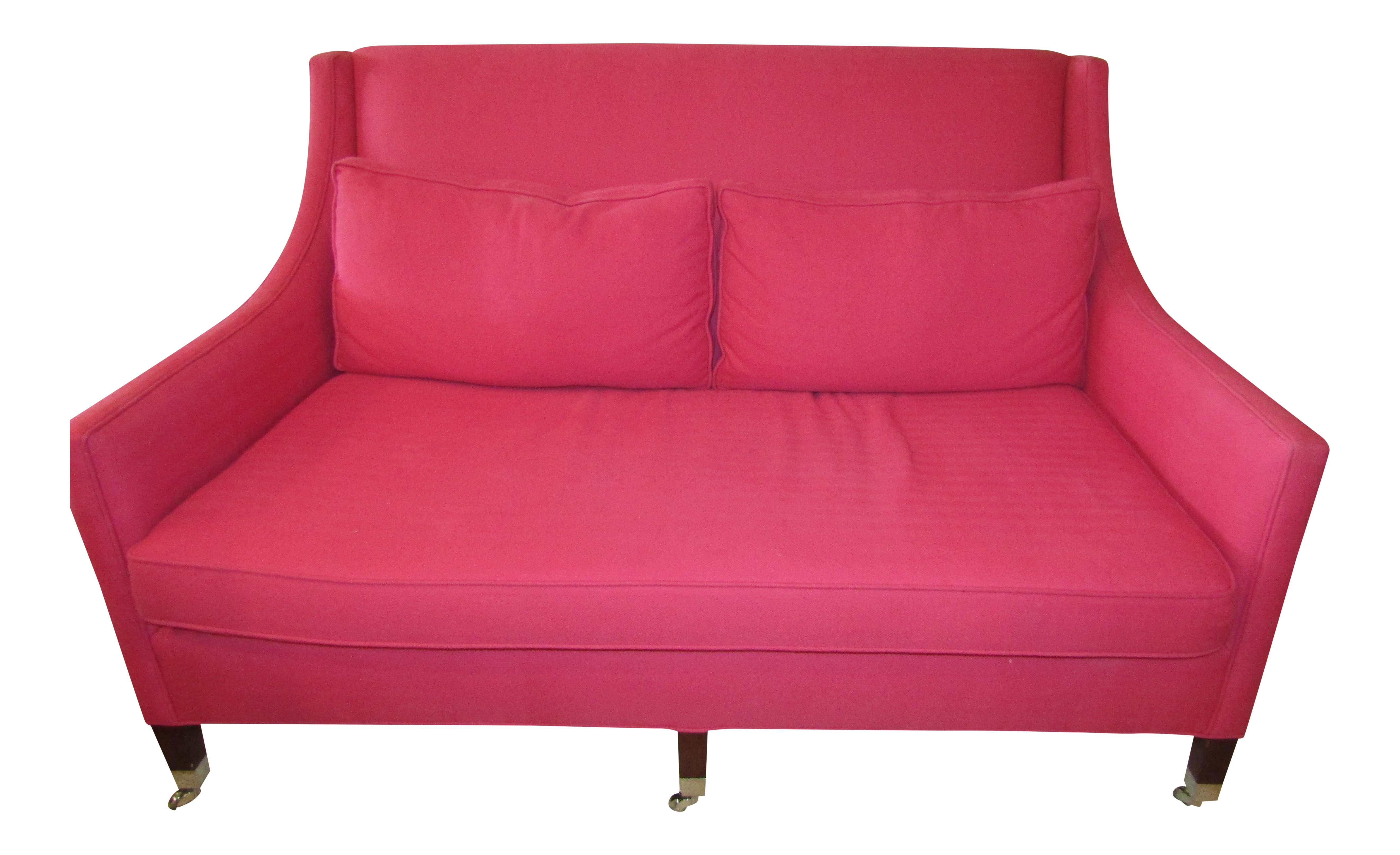 Contemporary Duralee Hot Pink Sofa | Chairish