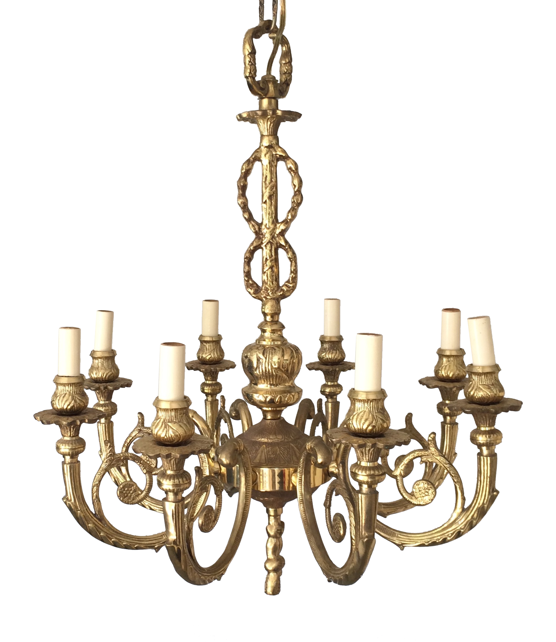 Solid Brass Hollywood Regency Chandelier Chairish