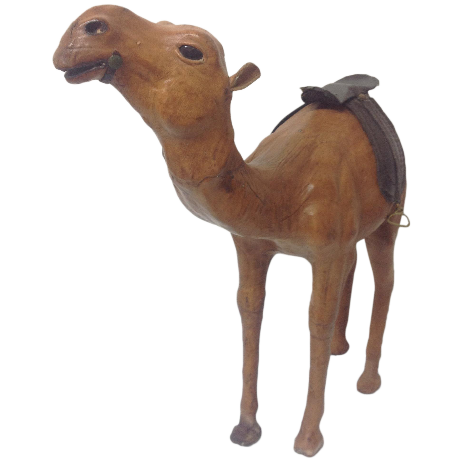 Large Mid Century Leather Covered Camel Sculpture Chairish