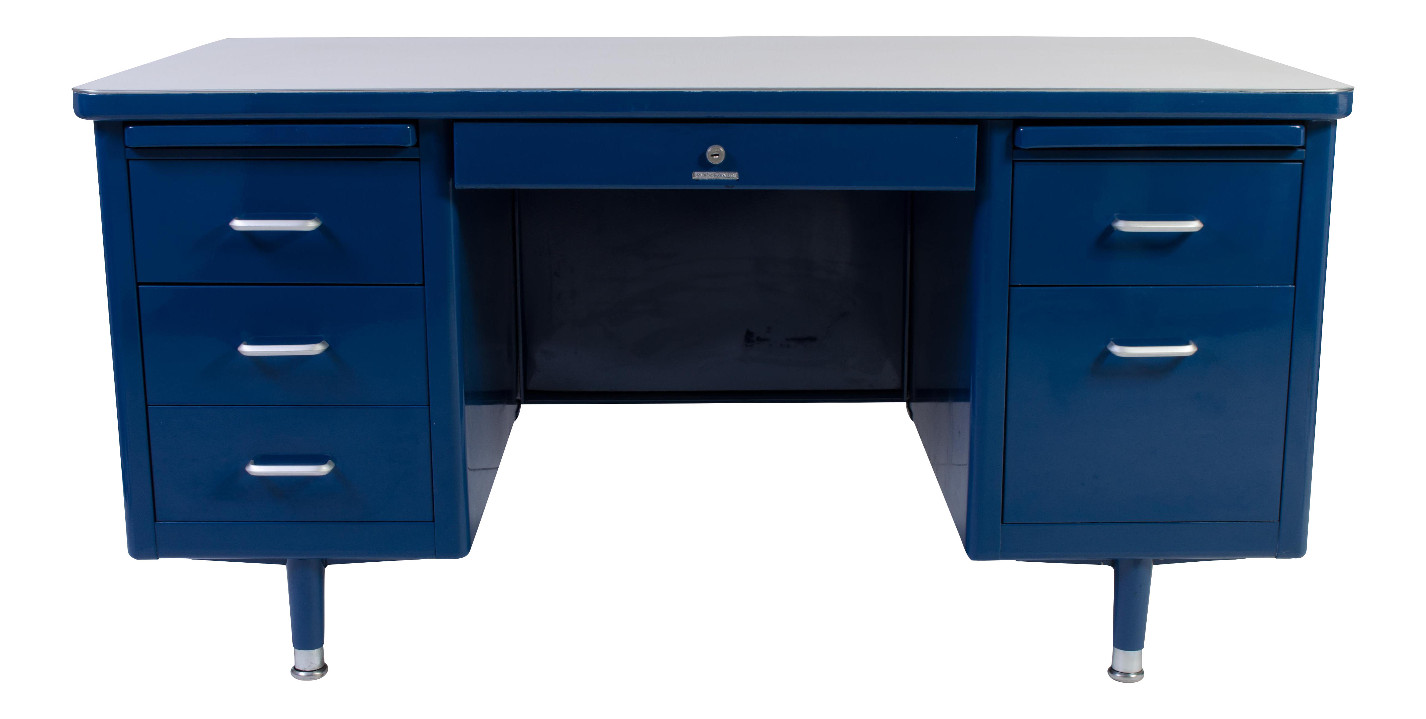 Marine Blue Steelcase Tanker Desk Chairish