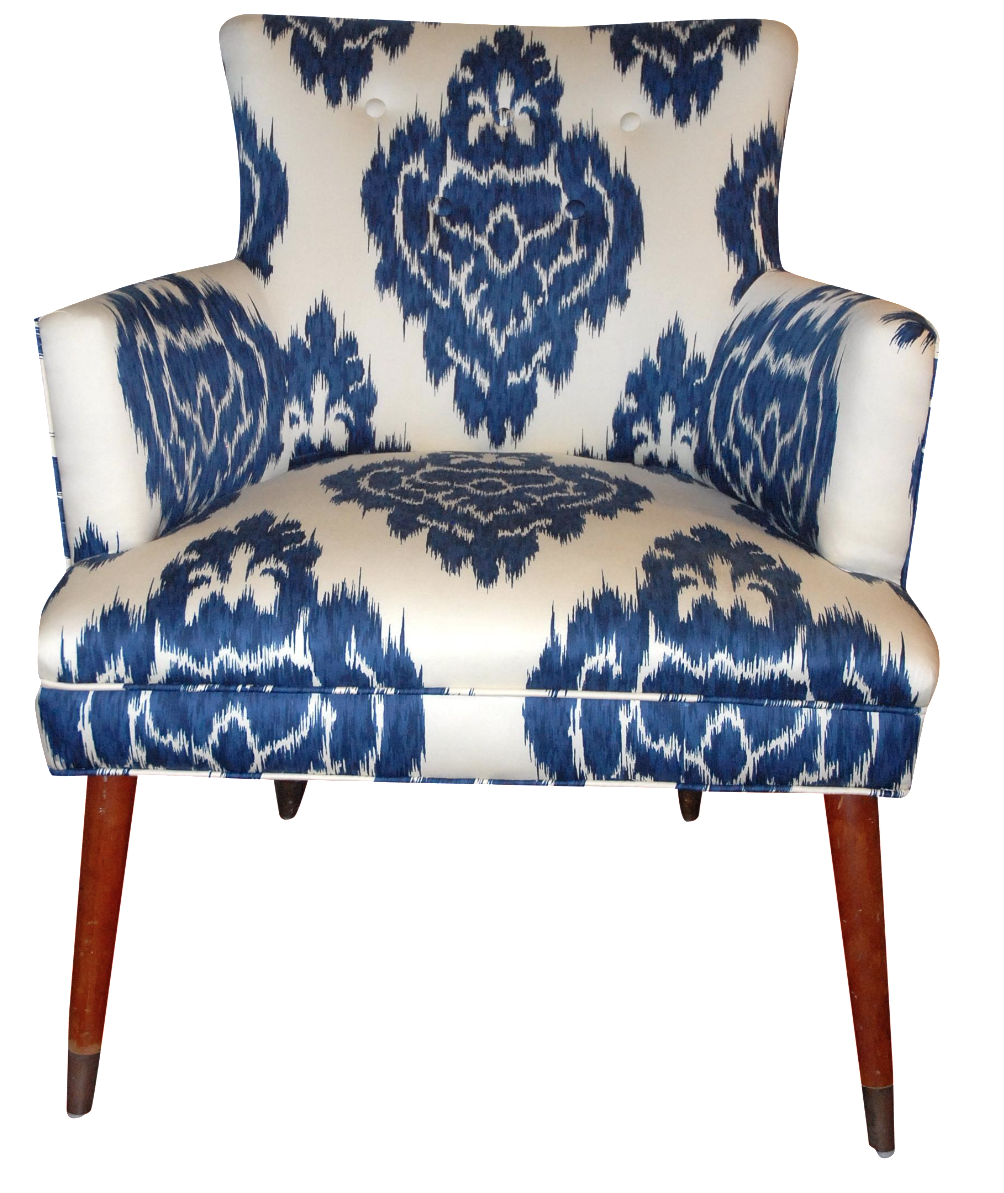 Ikat Vintage Chair With Brass Nailheads Chairish