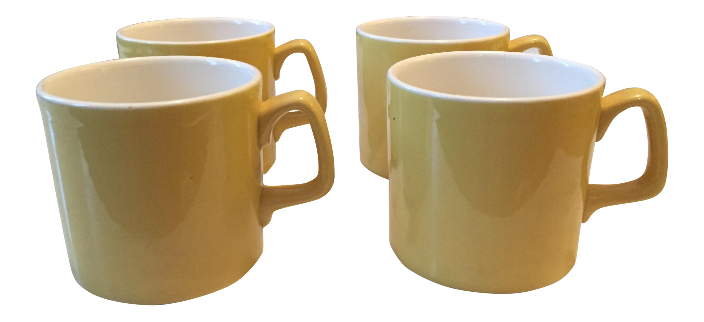 Vintage Sunny Yellow Coffee Mugs Set of 4 Chairish