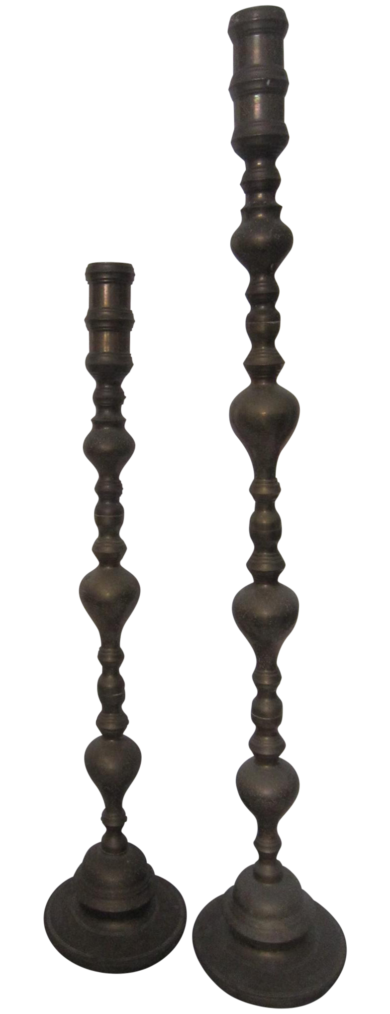 India Brass Floor Candle Holders A Pair Chairish