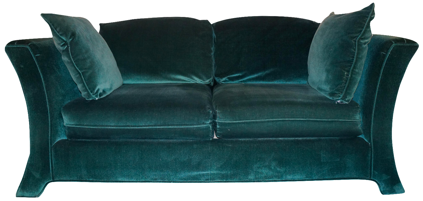 Broyhill Emerald Green Velvet Loveseat Chairish