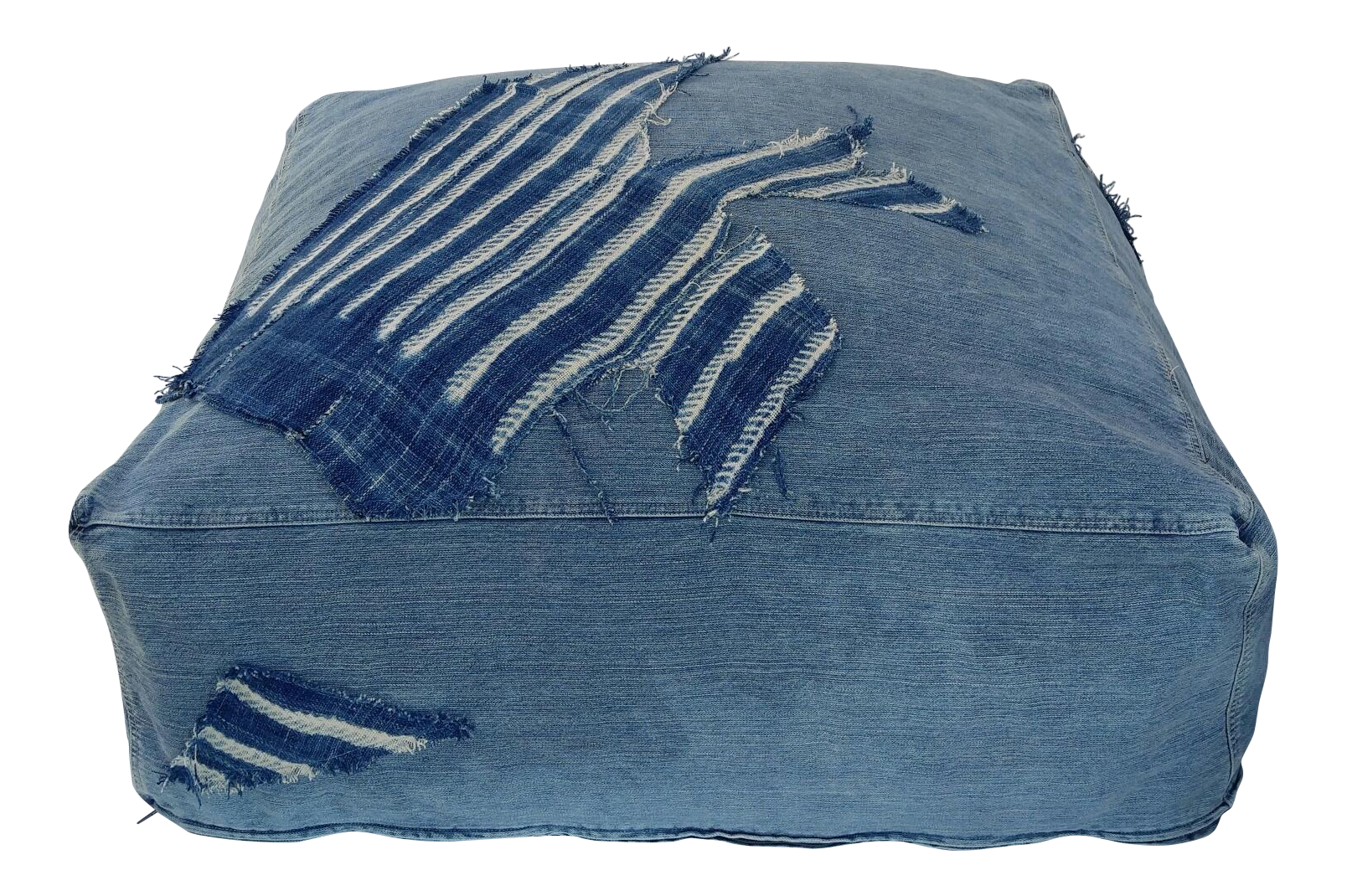 Indigo Floor Cushion Ottoman Chairish