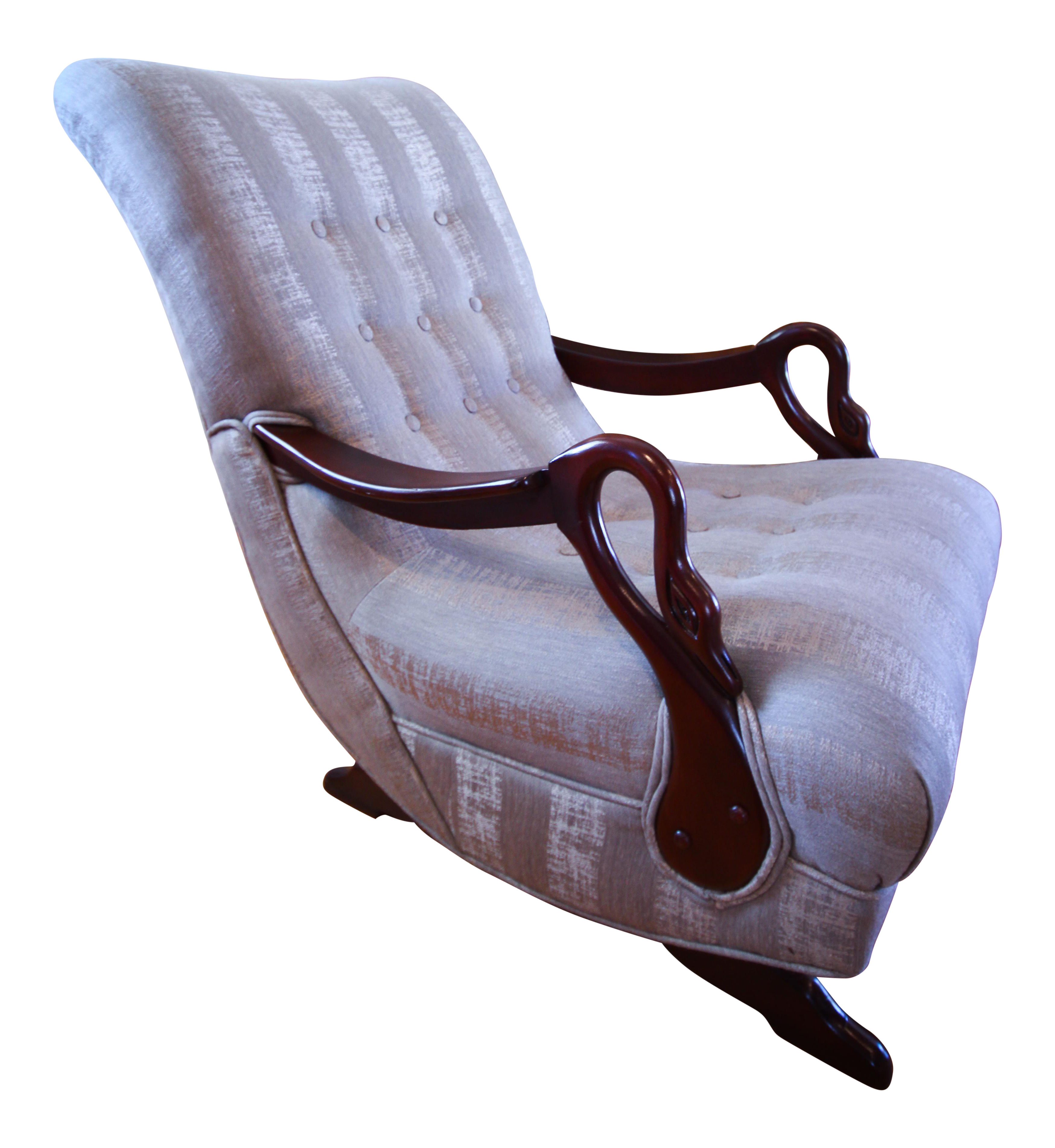 Antique 1930's Swan Arm/Gooseneck Rocking Chair | Chairish