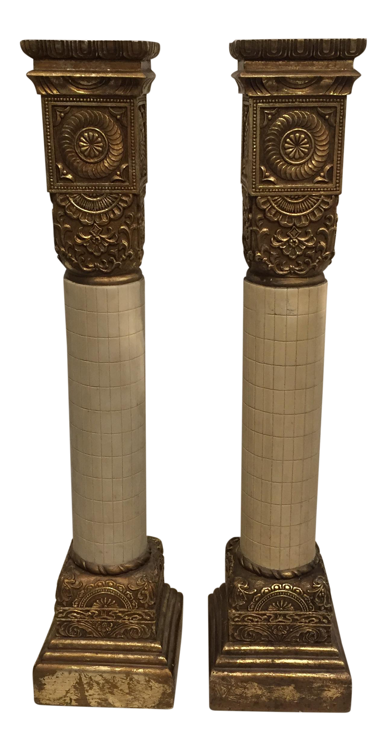 Tall GrecoRoman Candle Holders a Pair Chairish