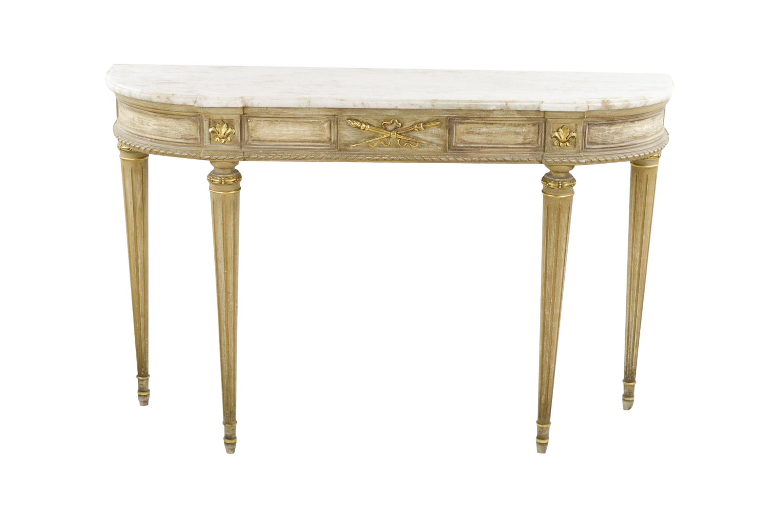 MarbleTopped French Style Console Table 1940s Chairish